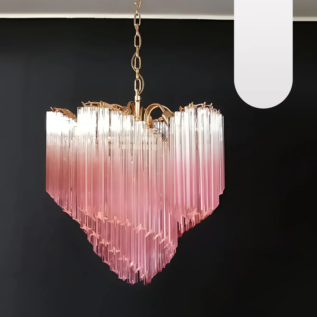Murano Shaded Pink Prism Chandelier - Image 16