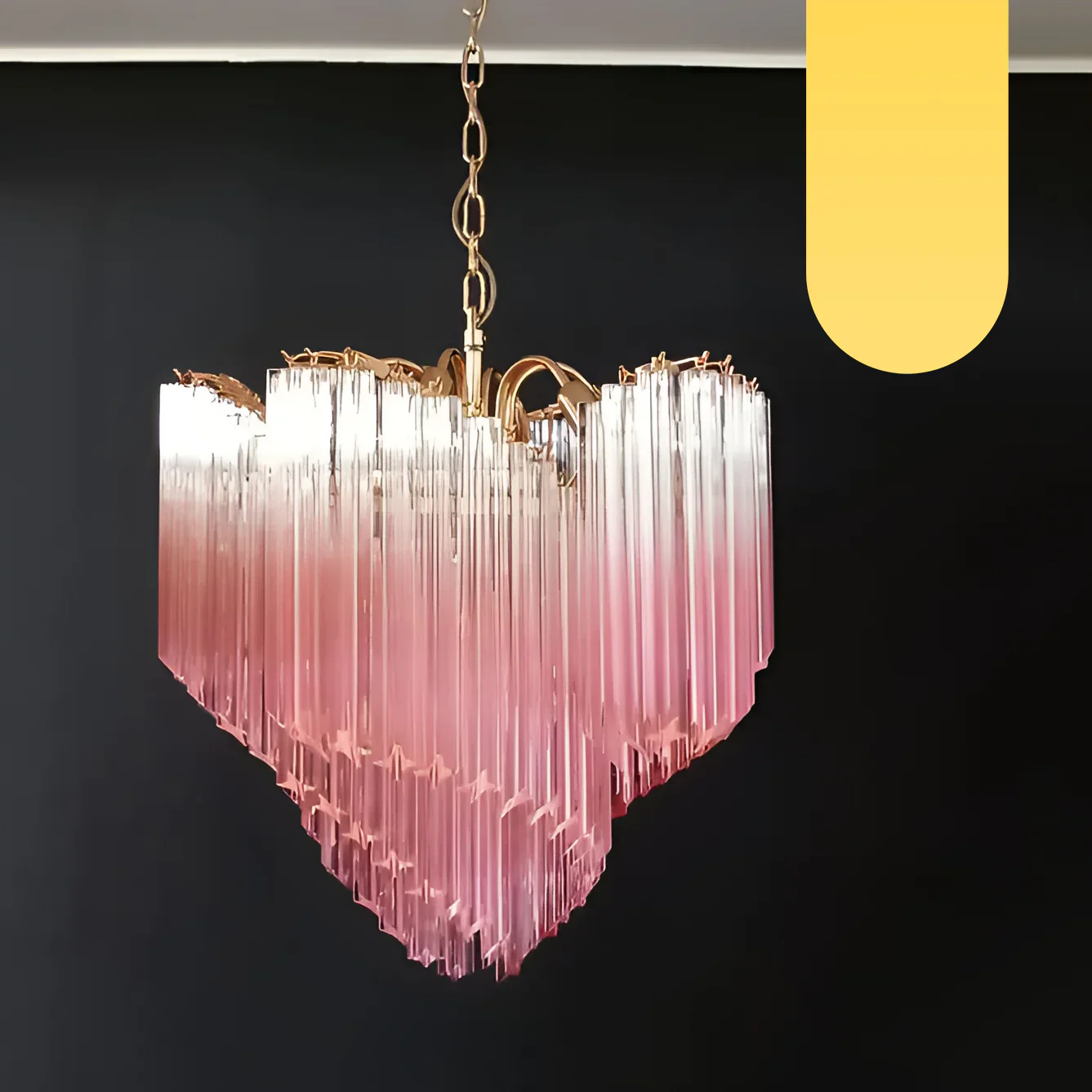 Murano Shaded Pink Prism Chandelier - Image 17