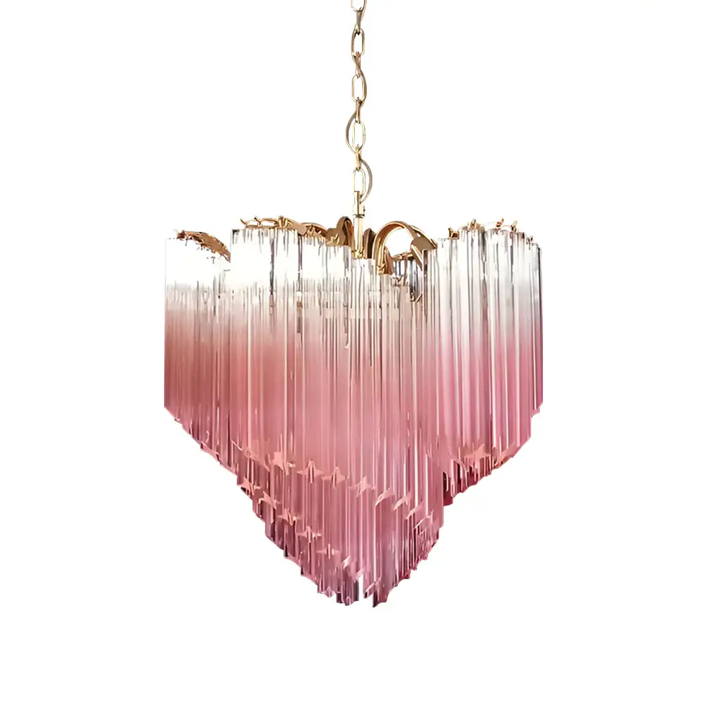 Murano Shaded Pink Prism Chandelier - Image 18