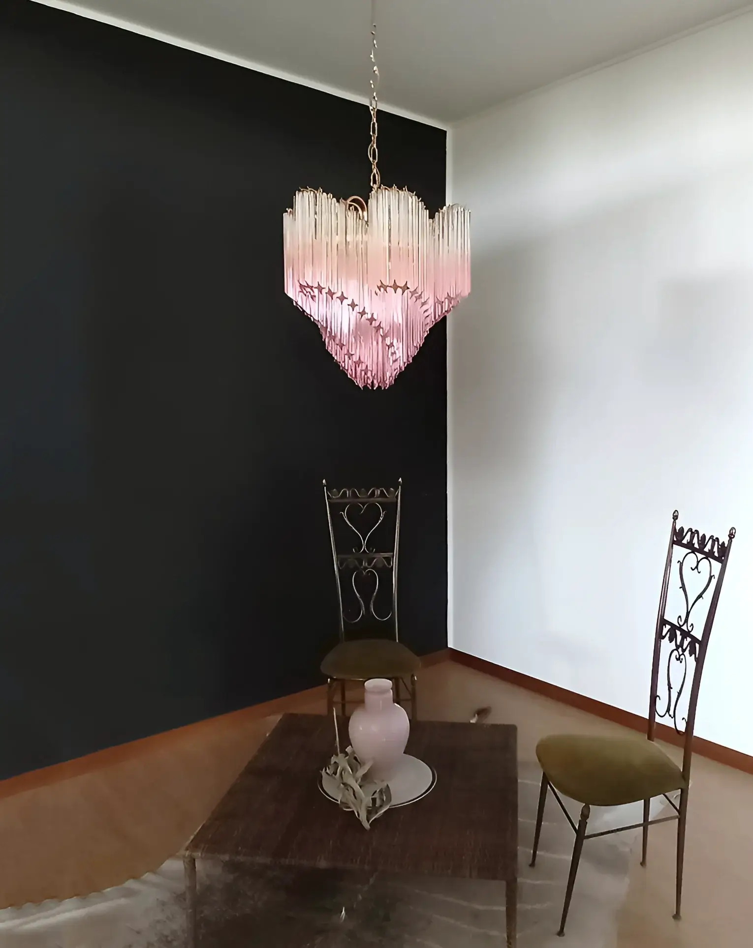 Murano Shaded Pink Prism Chandelier - Image 5