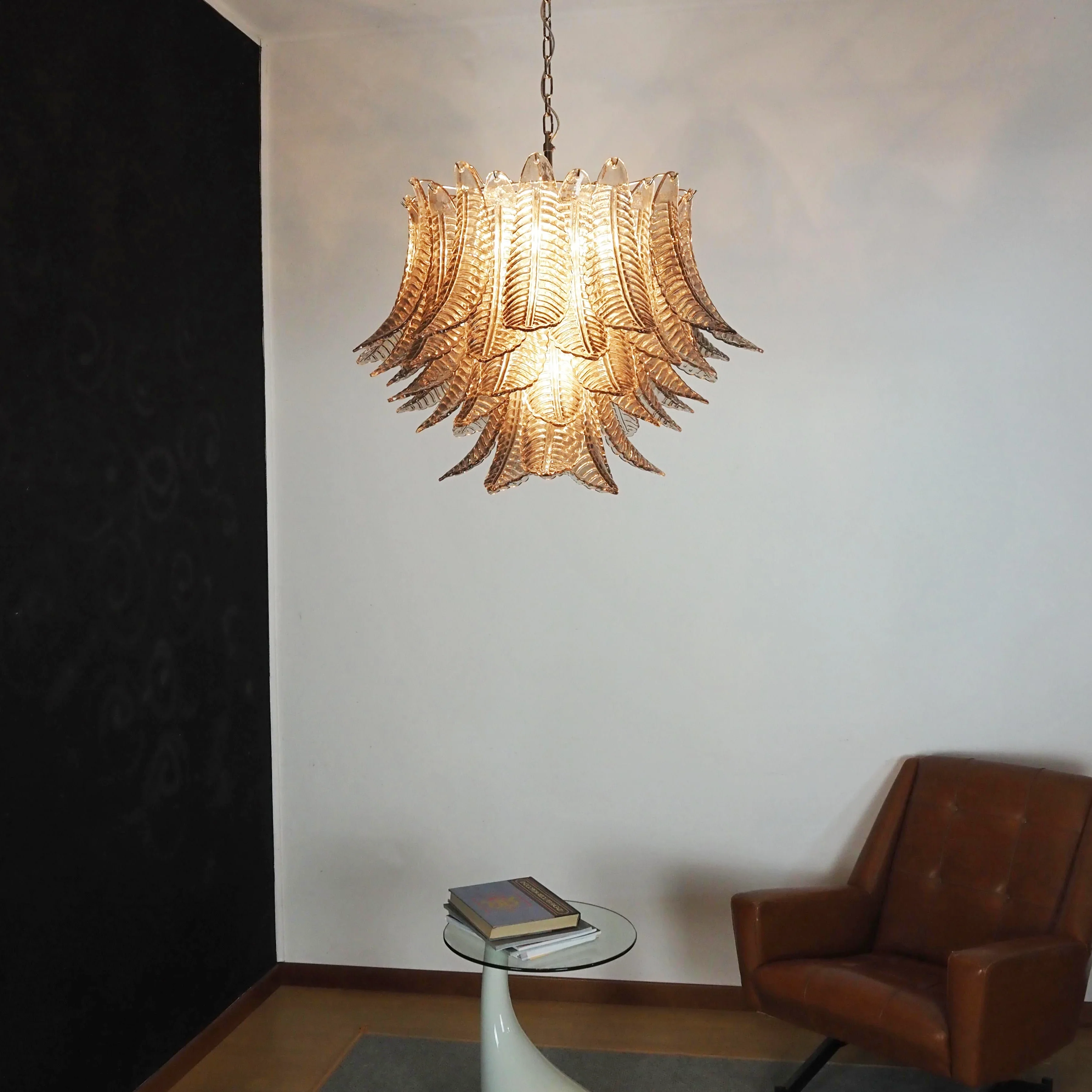 Murano Smoked Ferns Glass Chandelier - Image 4