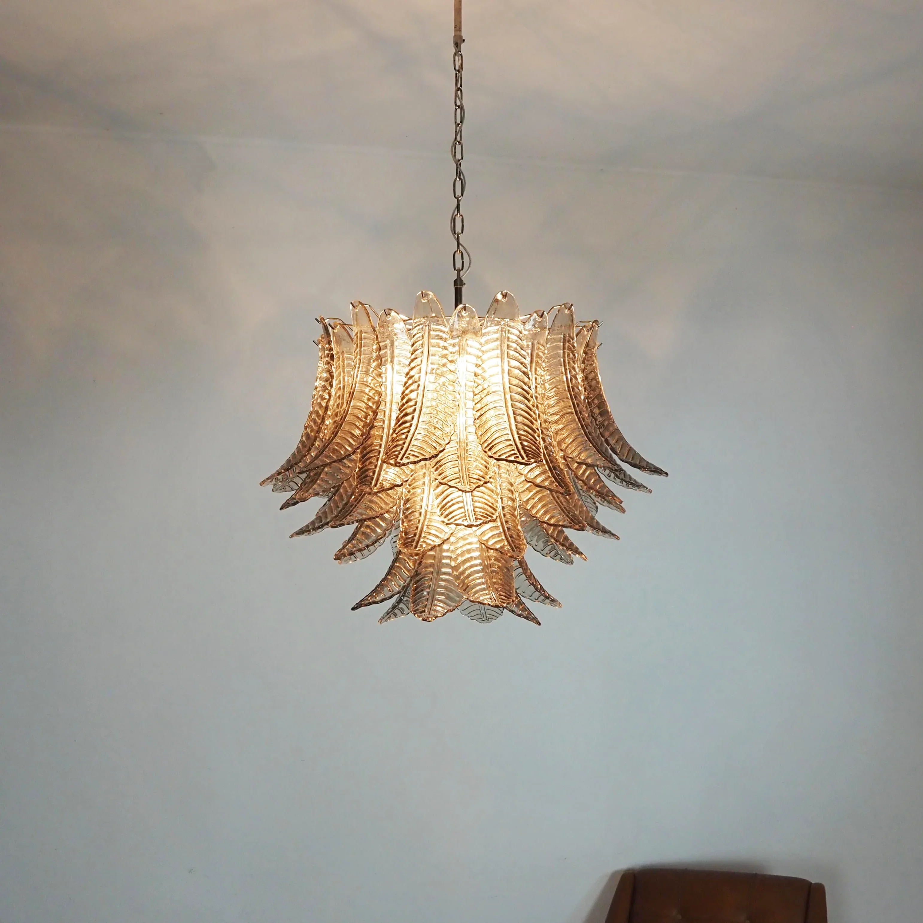 Murano Smoked Ferns Glass Chandelier - Image 6