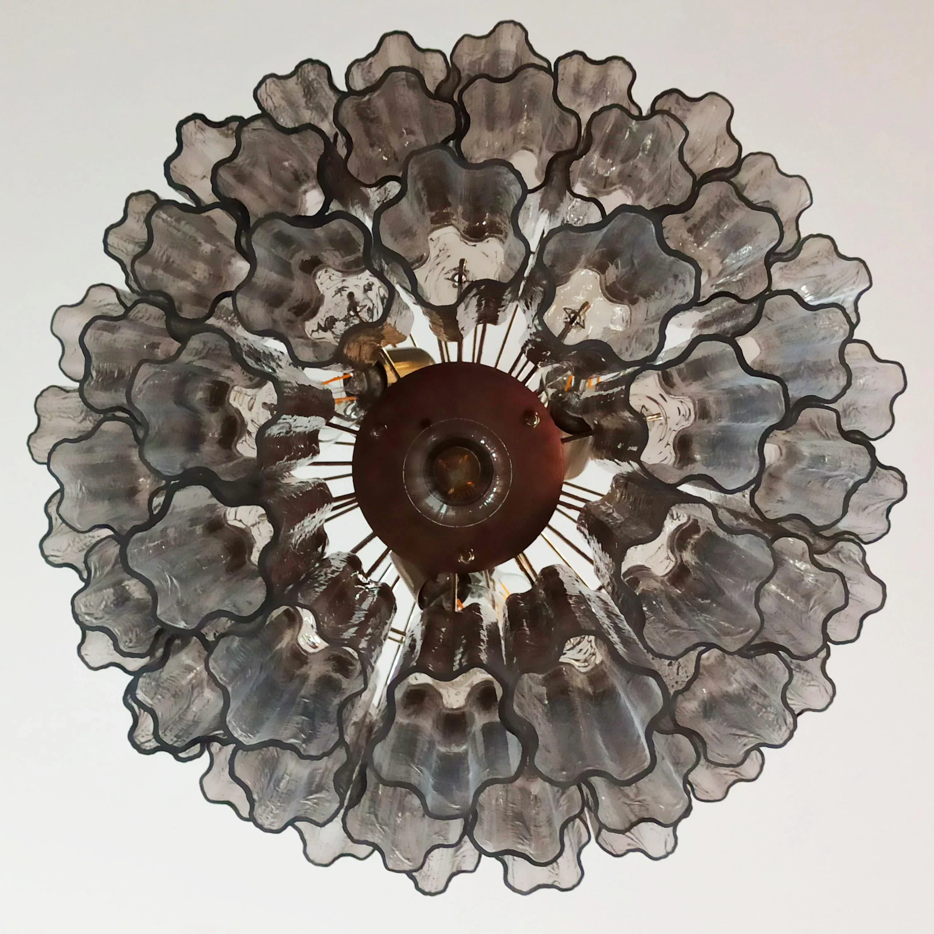 Murano Smoked Glass Tube Chandelier - Image 20