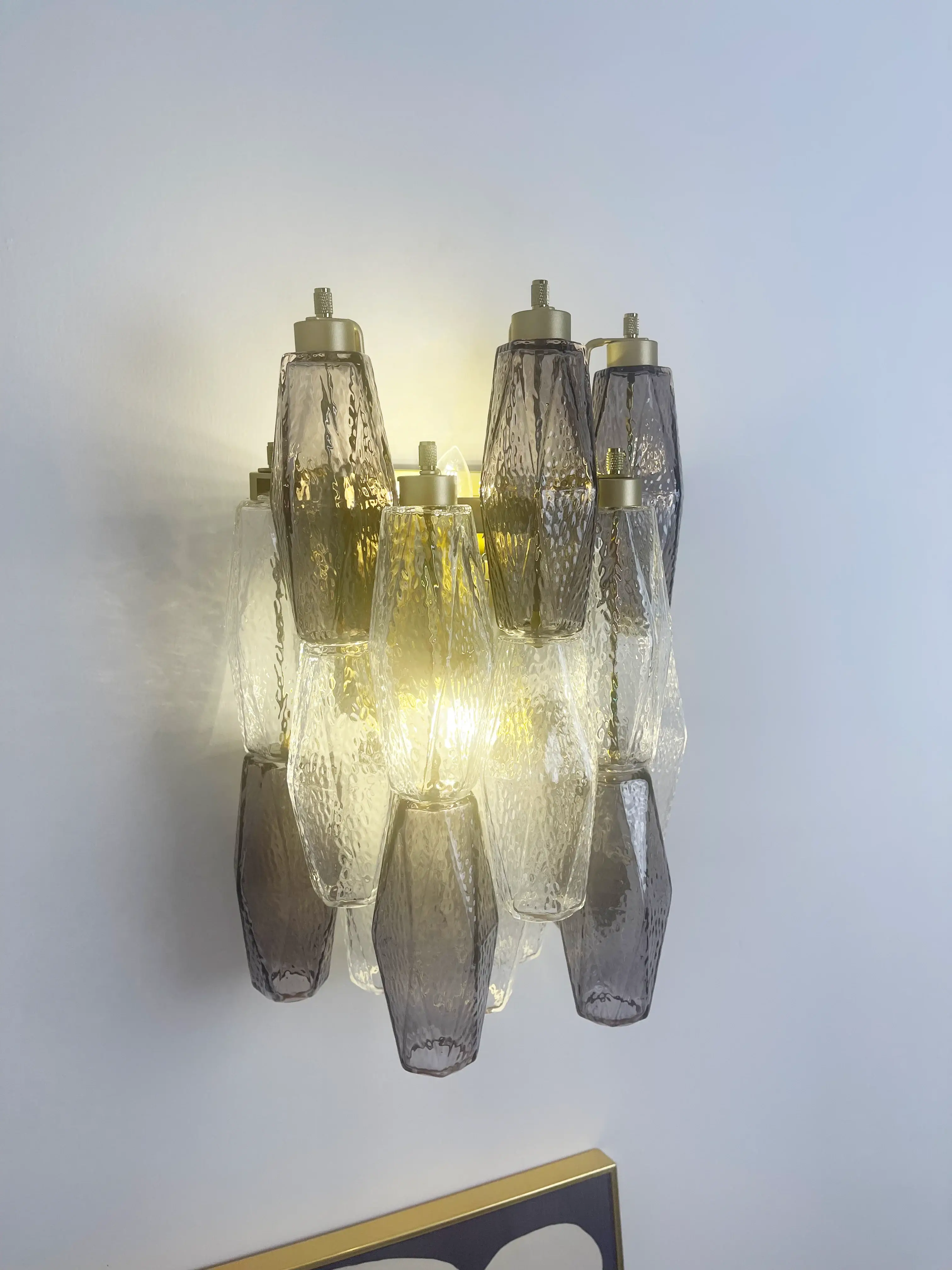 Murano Smoked Transparent Glass Wall Sconces - Image 12