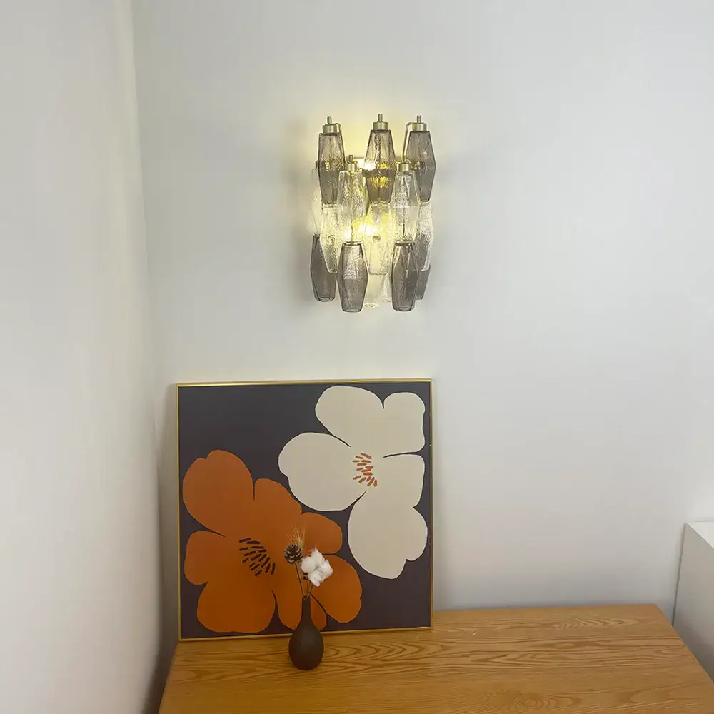 Murano Smoked Transparent Glass Wall Sconces - Image 2