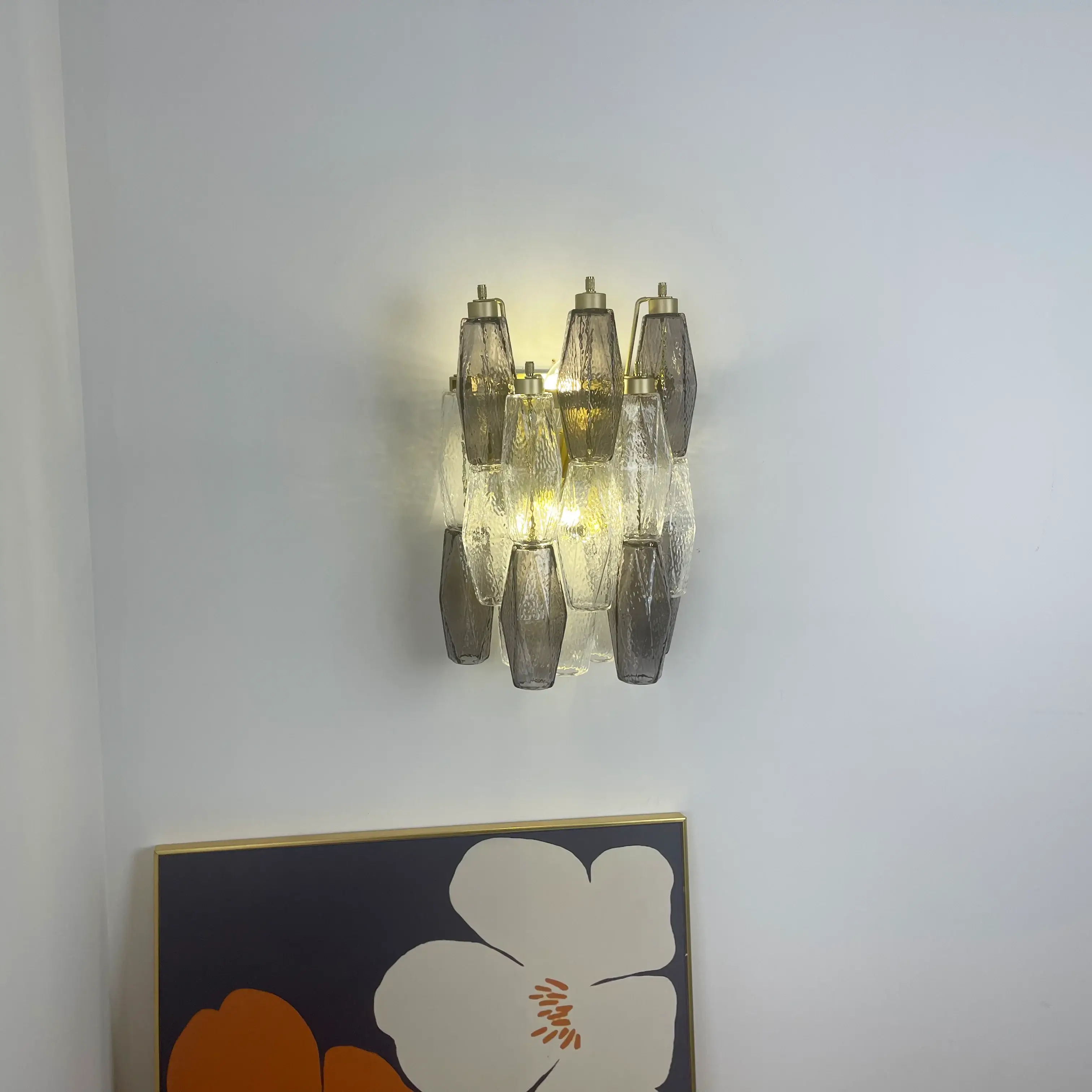 Murano Smoked Transparent Glass Wall Sconces - Image 3