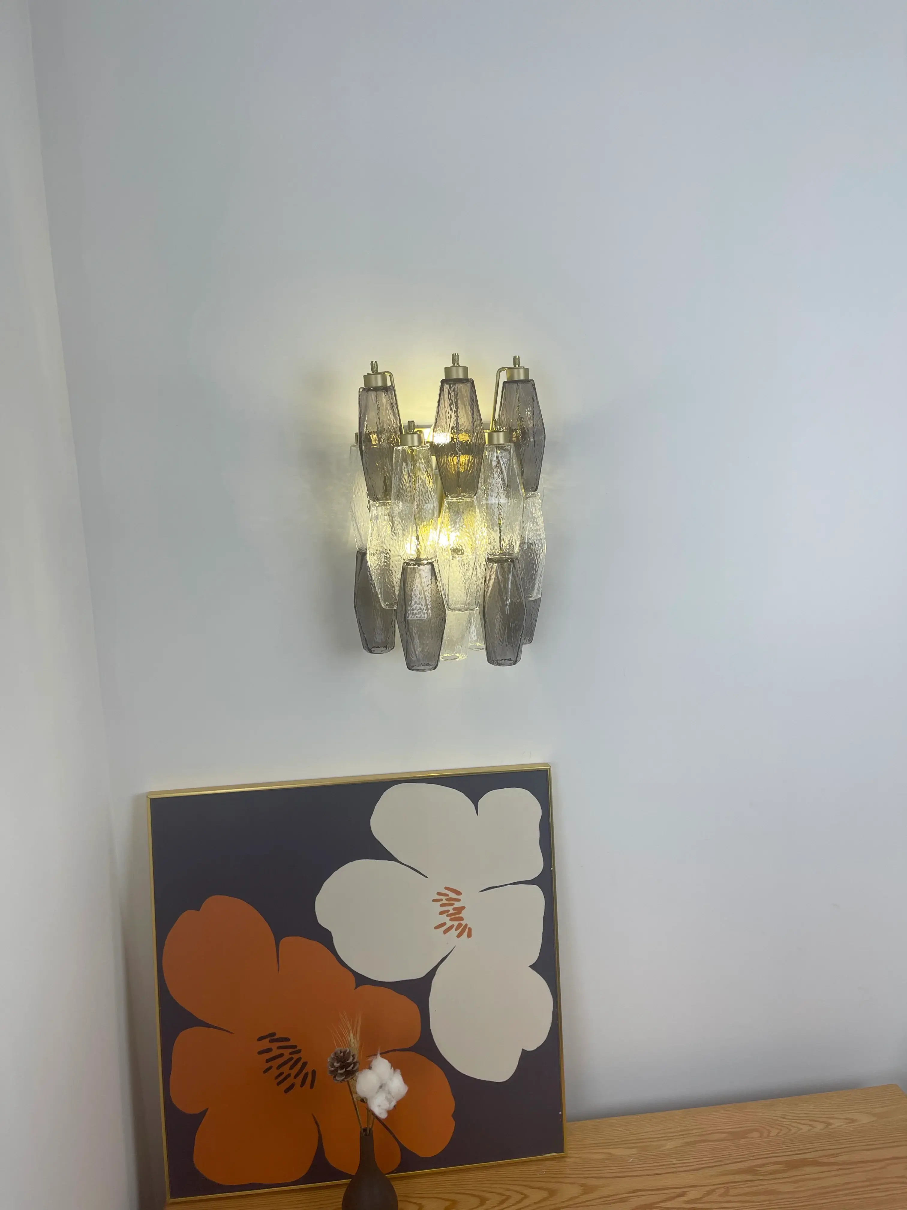 Murano Smoked Transparent Glass Wall Sconces - Image 4