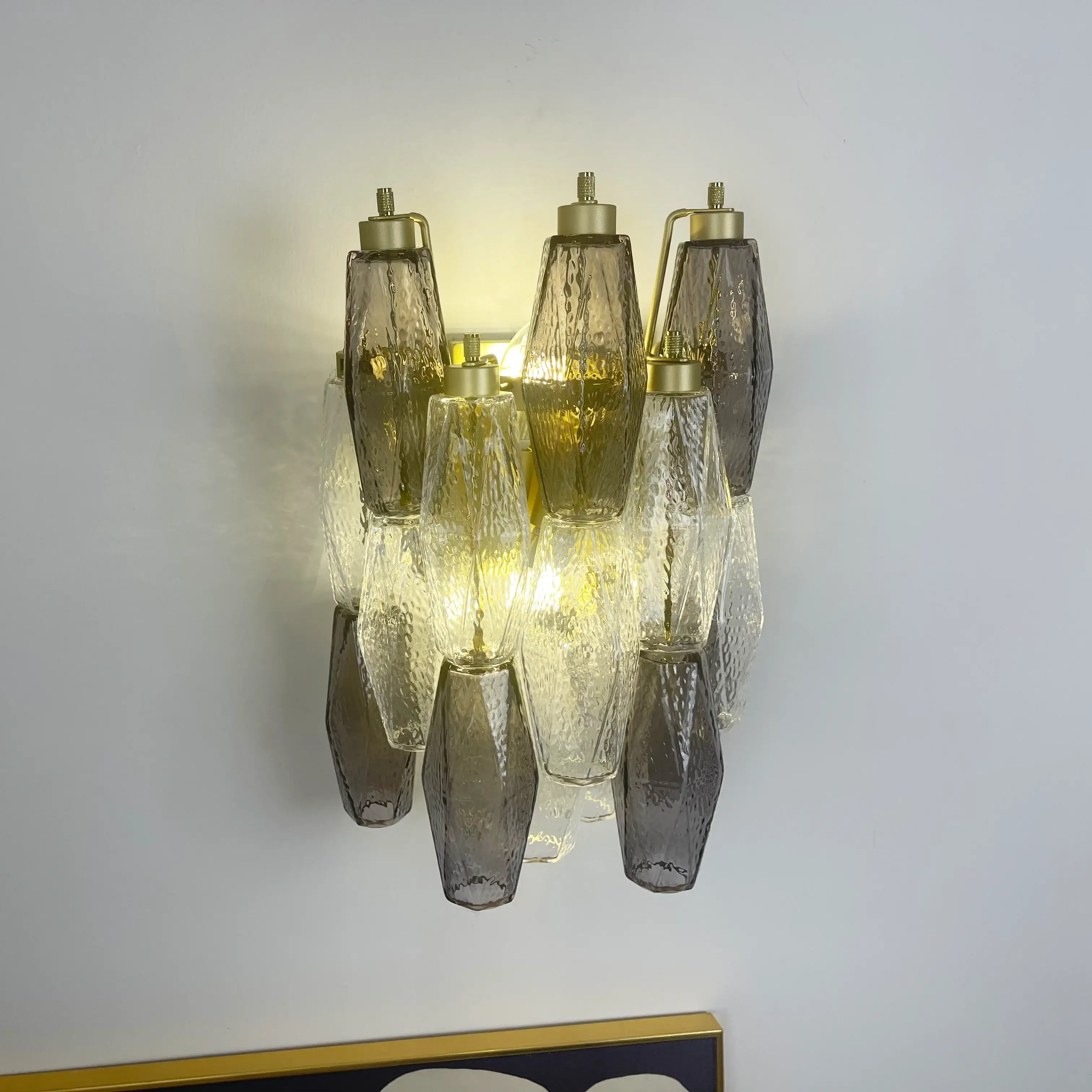 Murano Smoked Transparent Glass Wall Sconces - Image 5