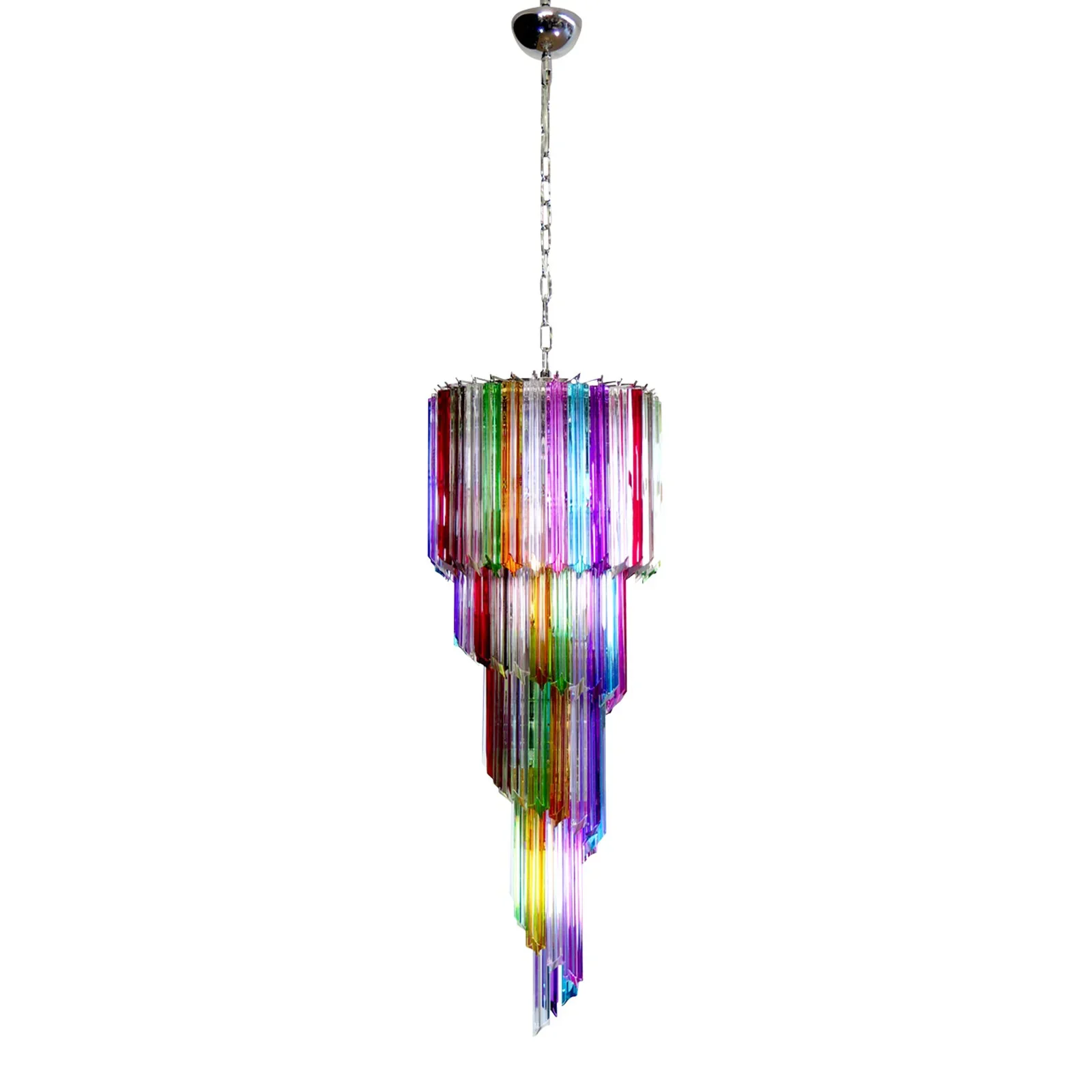 Murano Spiral Multicolor Prism Glass Chandelier - Image 12