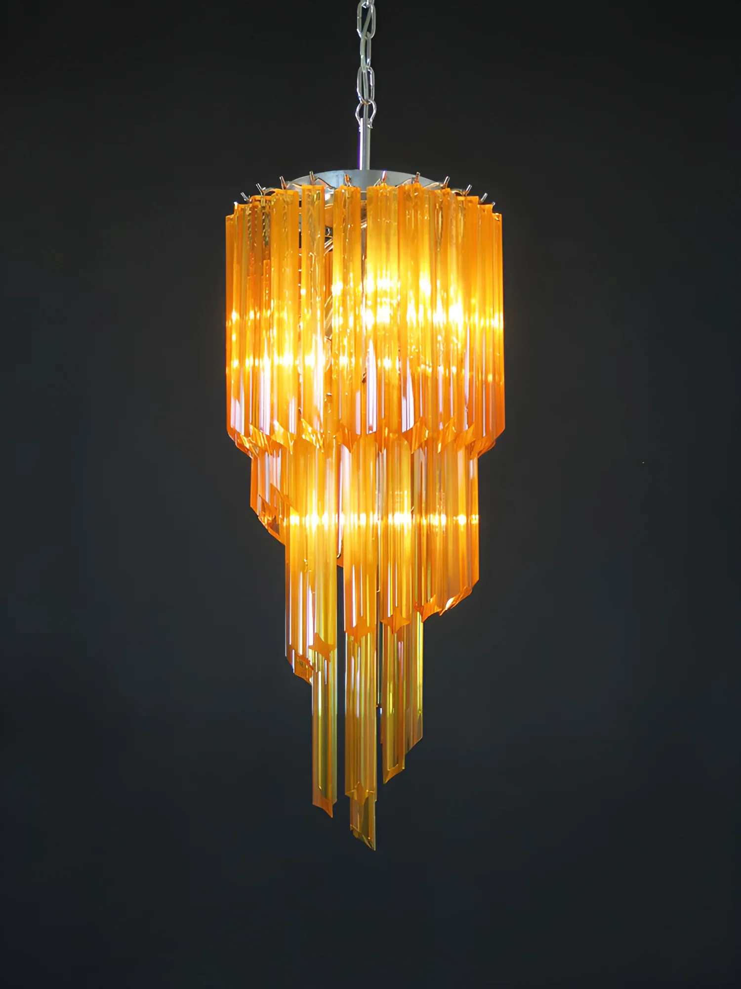 Murano Spiral Prisms Amber Chandelier - Image 11