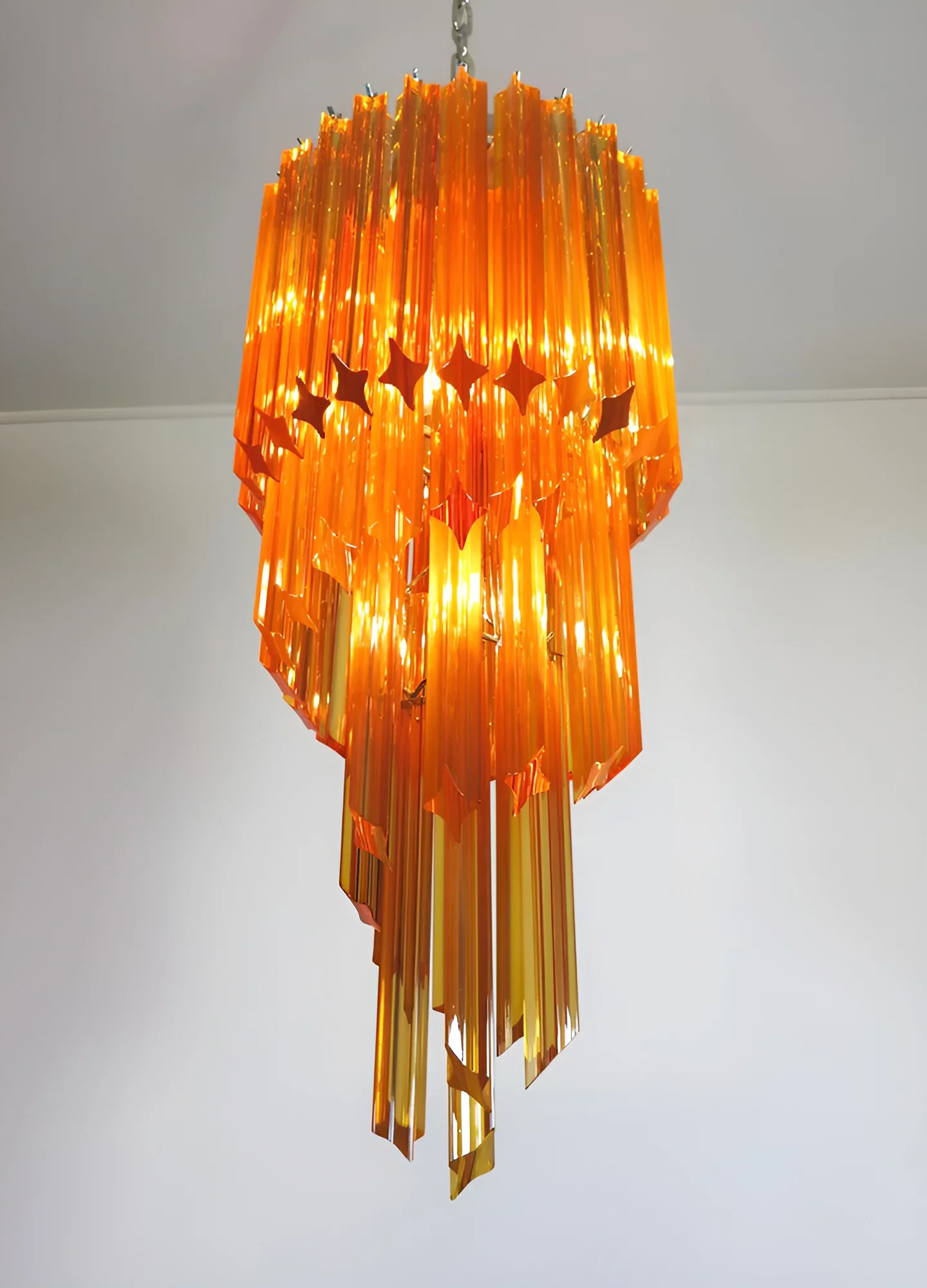 Murano Spiral Prisms Amber Chandelier - Image 12