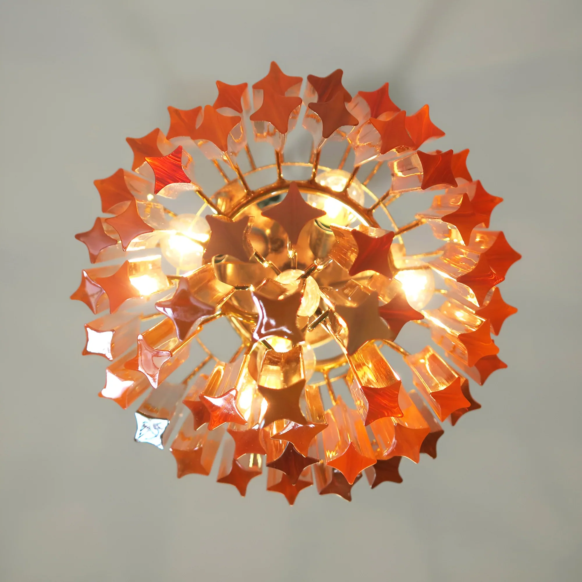 Murano Spiral Prisms Amber Chandelier - Image 15