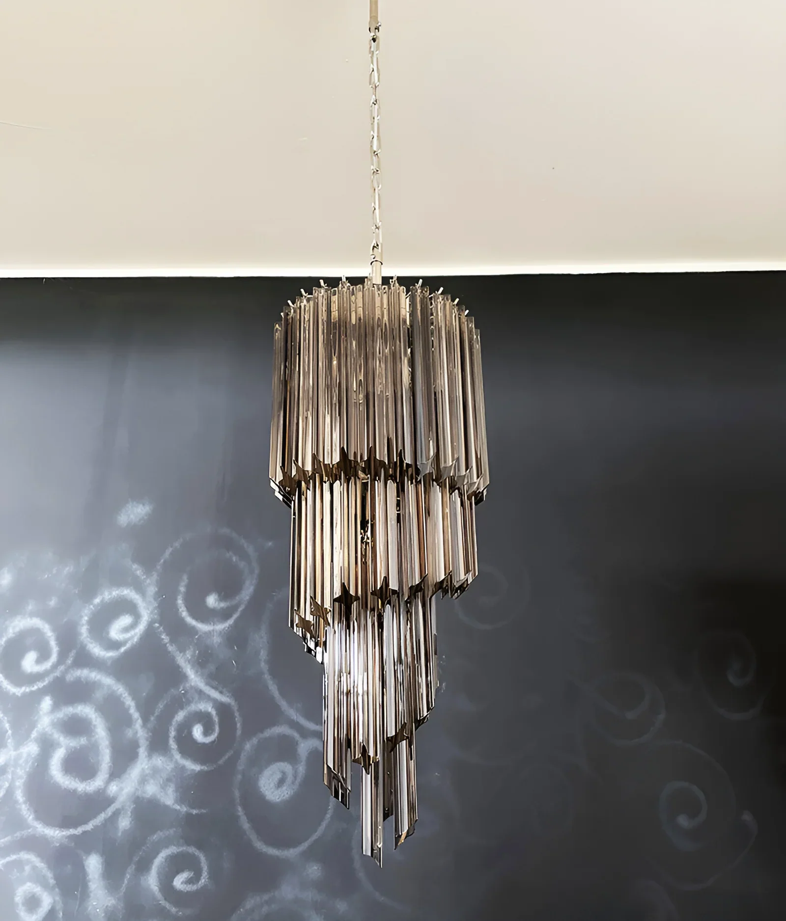 Murano Spiral Prisms Smoked Chandelier - Image 11