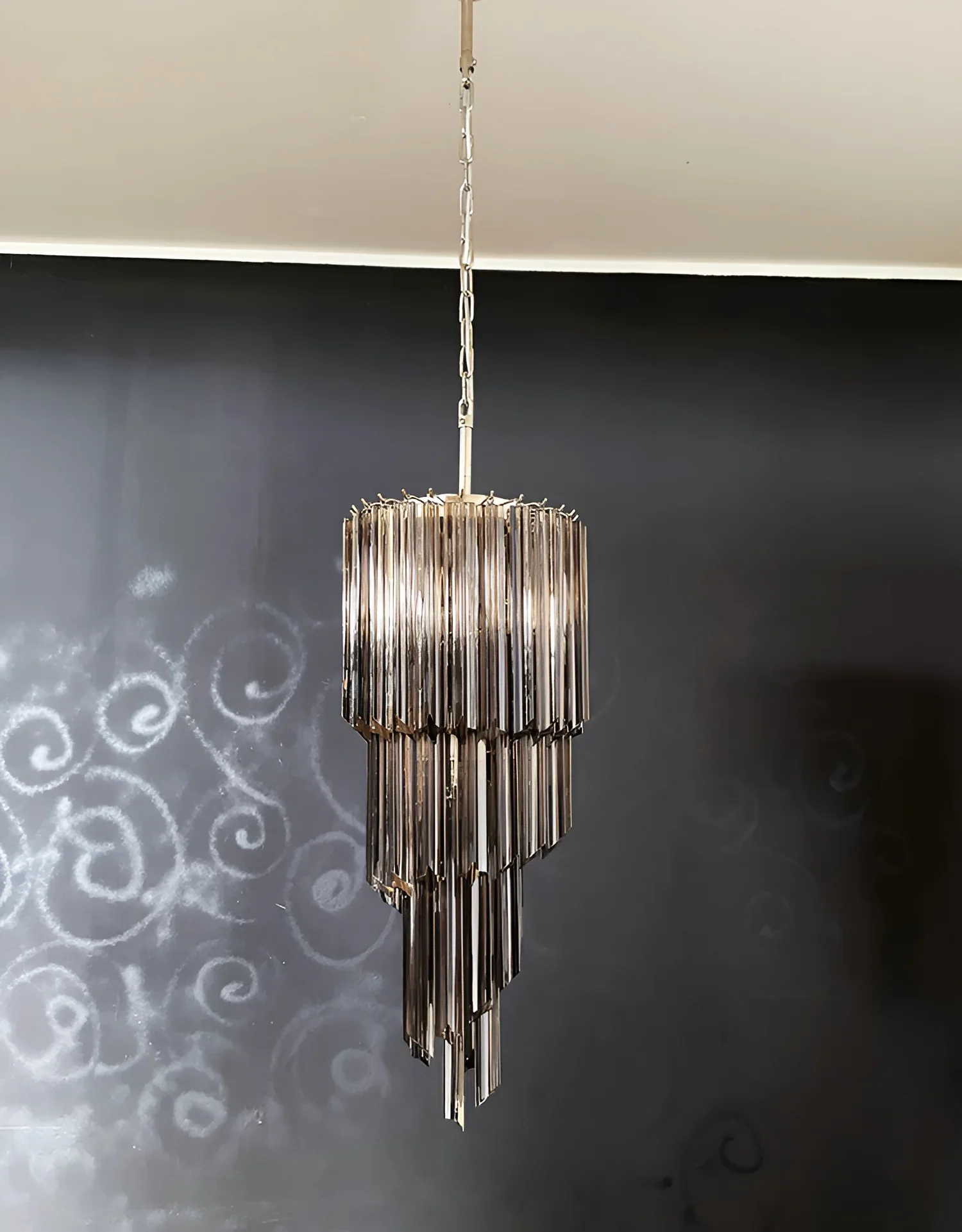 Murano Spiral Prisms Smoked Chandelier - Image 12