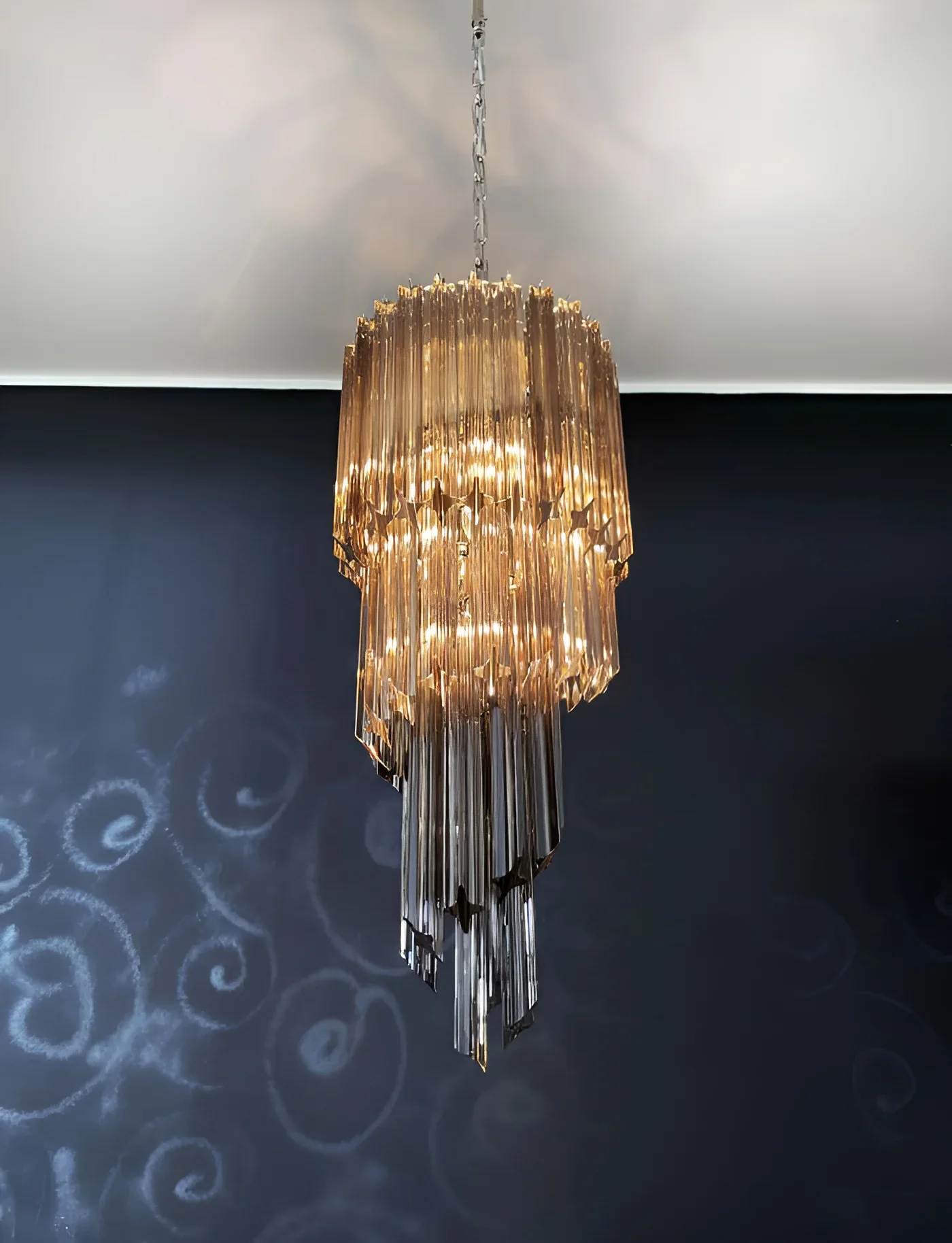 Murano Spiral Prisms Smoked Chandelier - Image 13