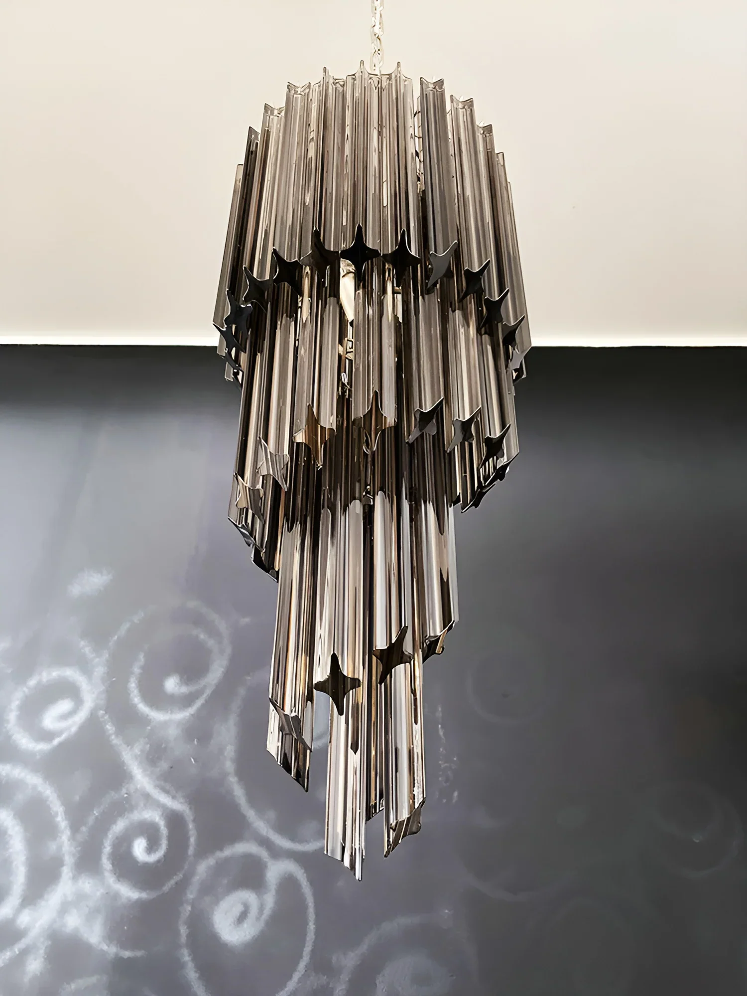 Murano Spiral Prisms Smoked Chandelier - Image 15
