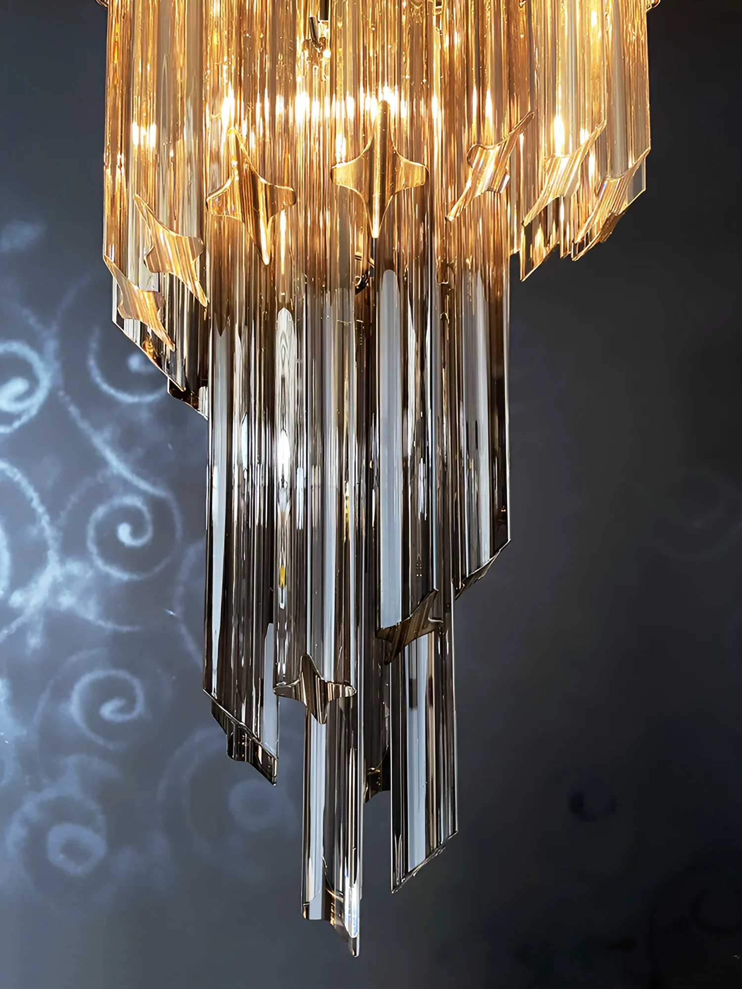 Murano Spiral Prisms Smoked Chandelier - Image 18