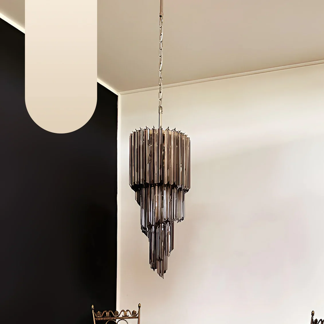 Murano Spiral Prisms Smoked Chandelier - Image 19