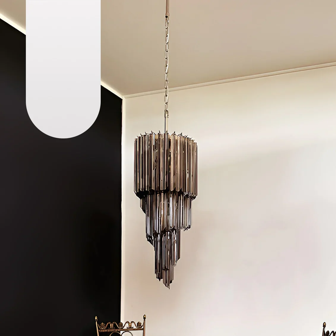 Murano Spiral Prisms Smoked Chandelier - Image 20