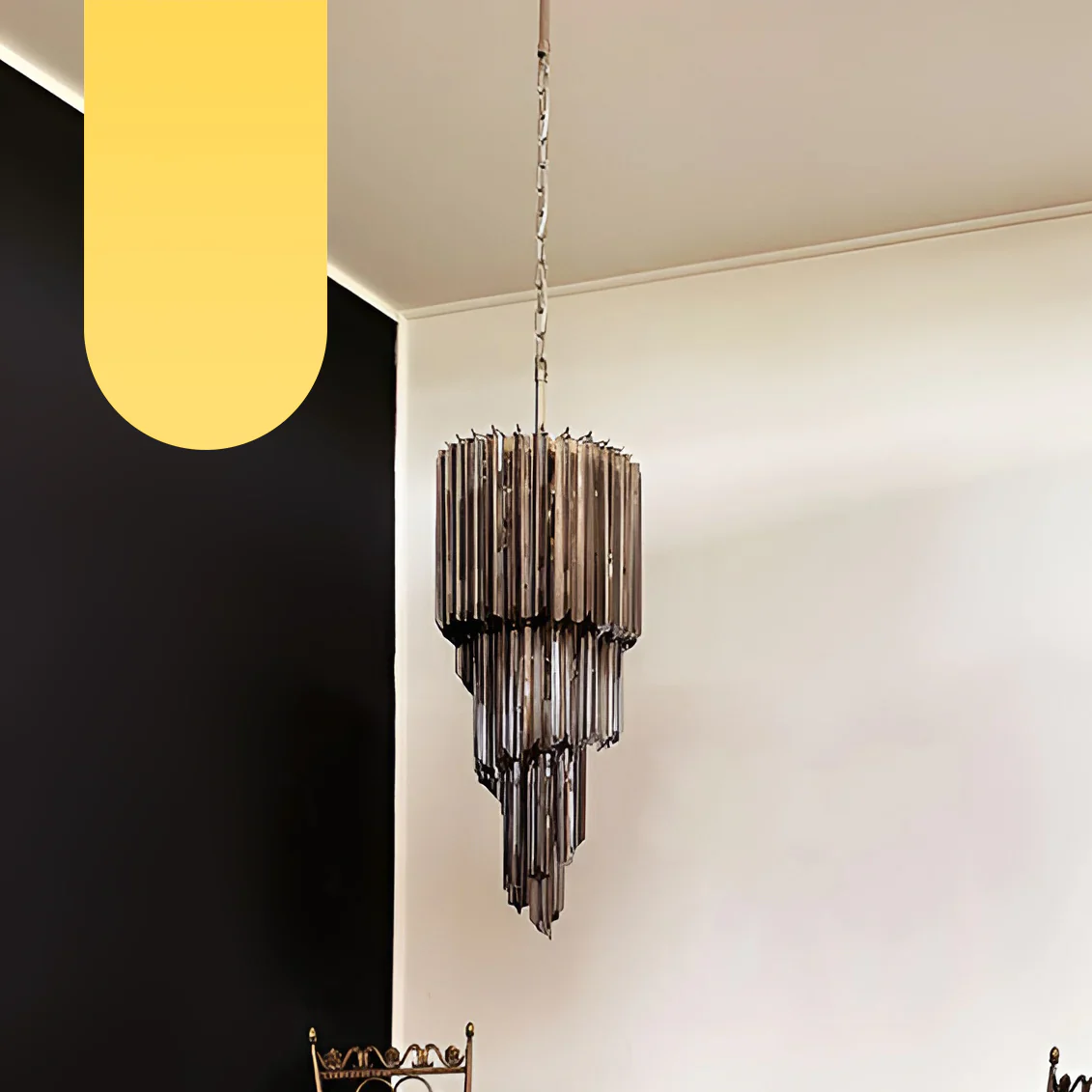 Murano Spiral Prisms Smoked Chandelier - Image 21