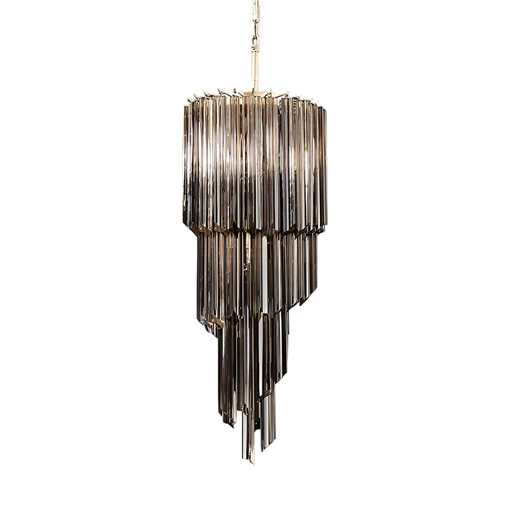 Murano Spiral Prisms Smoked Chandelier - Image 22
