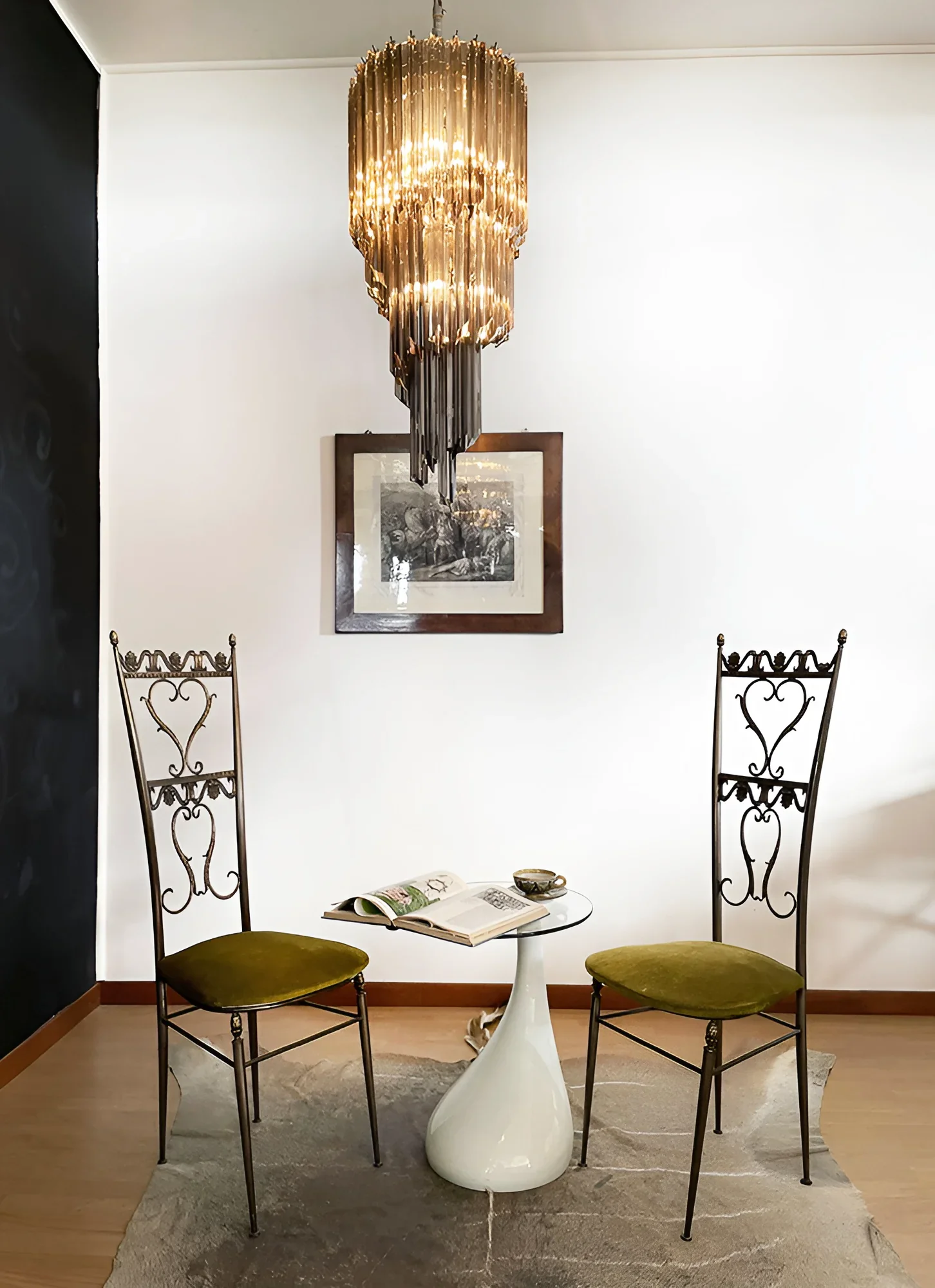 Murano Spiral Prisms Smoked Chandelier - Image 5