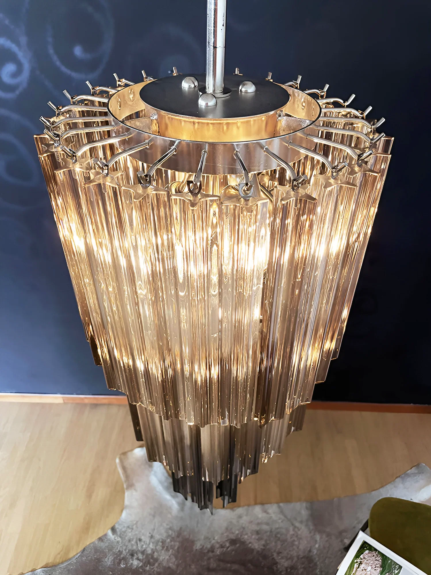 Murano Spiral Prisms Smoked Chandelier - Image 7
