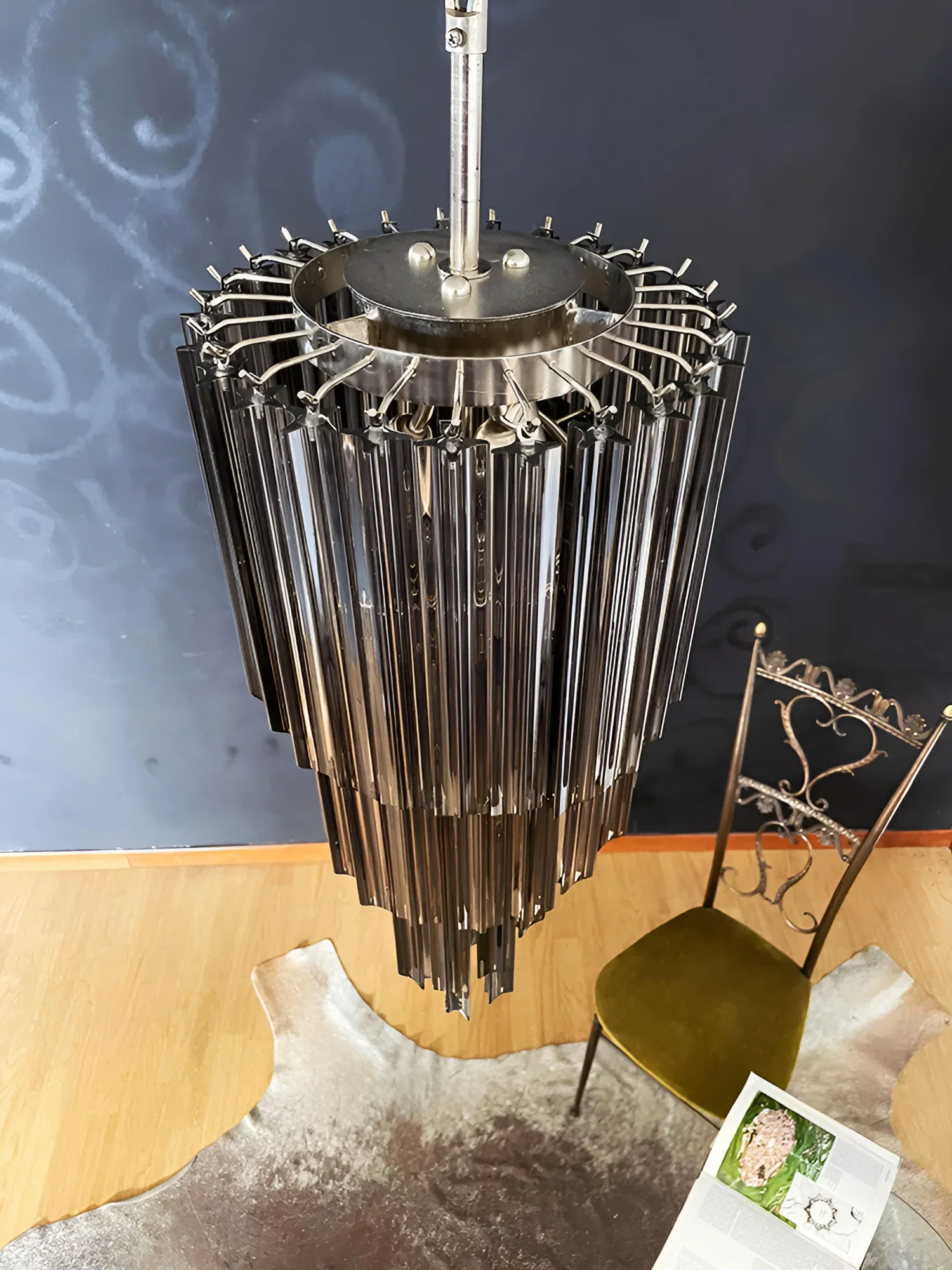 Murano Spiral Prisms Smoked Chandelier - Image 8