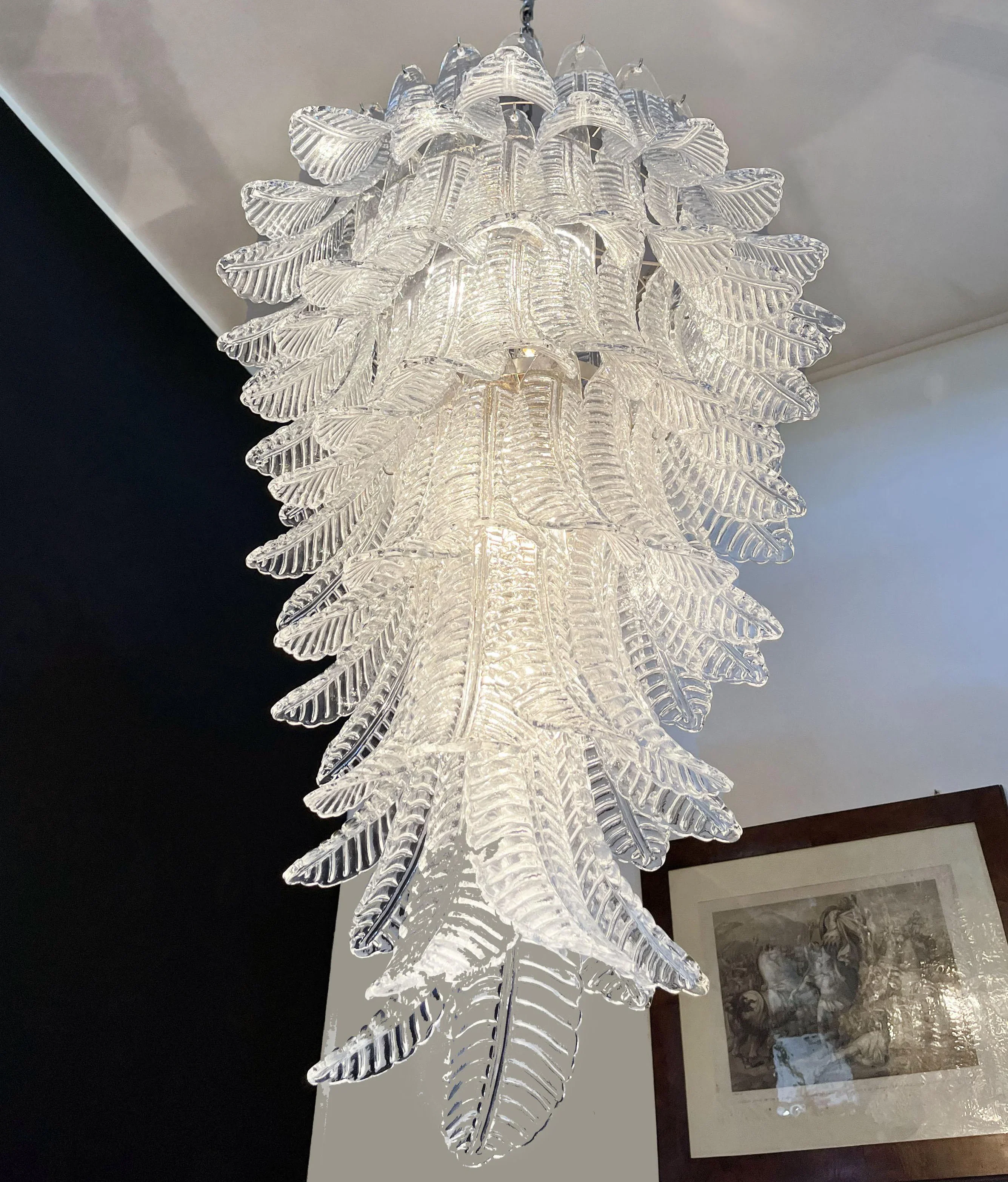 Murano Transparent Felch Spiral Chandelier - Image 10