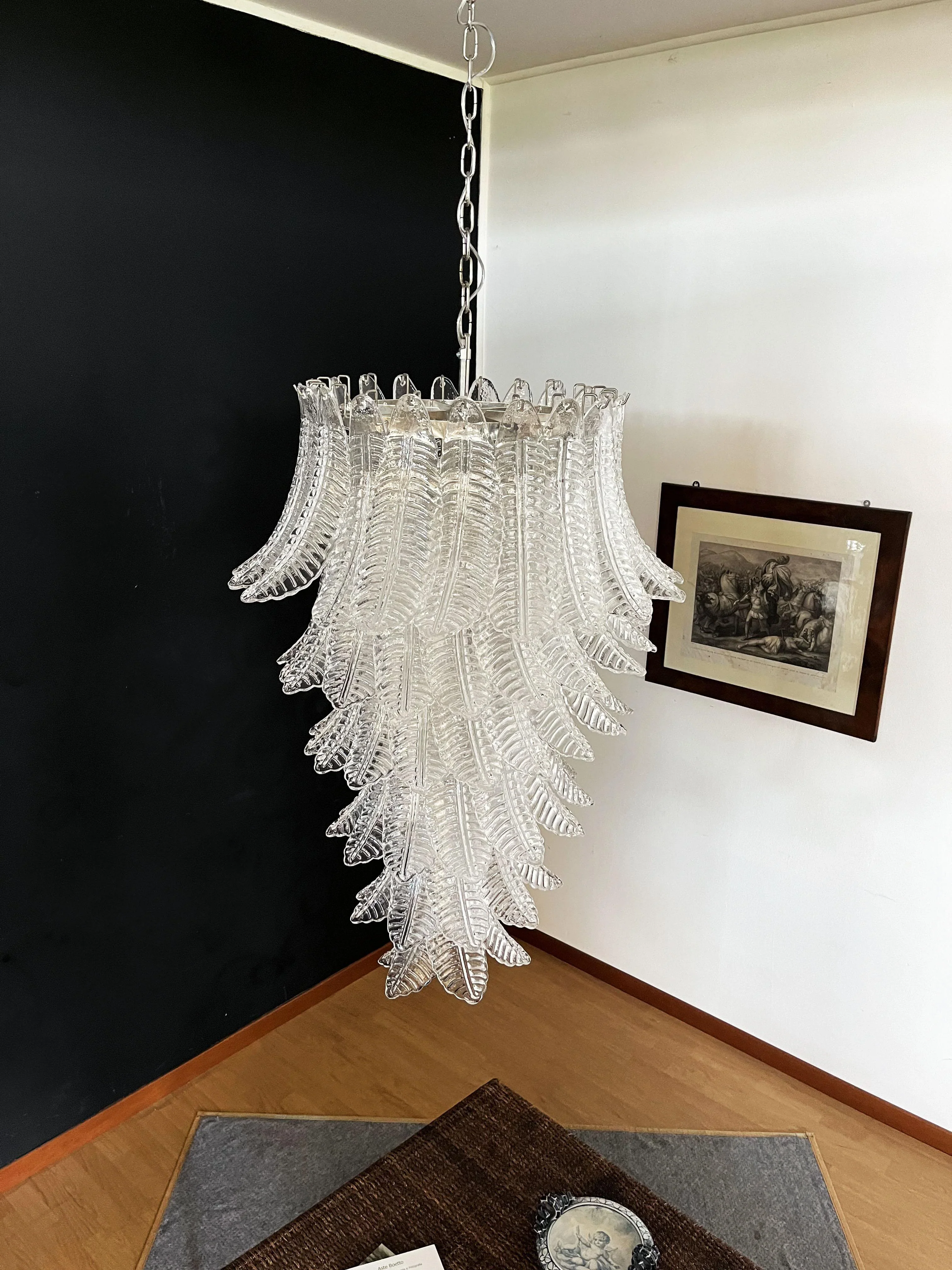 Murano Transparent Felch Spiral Chandelier - Image 6