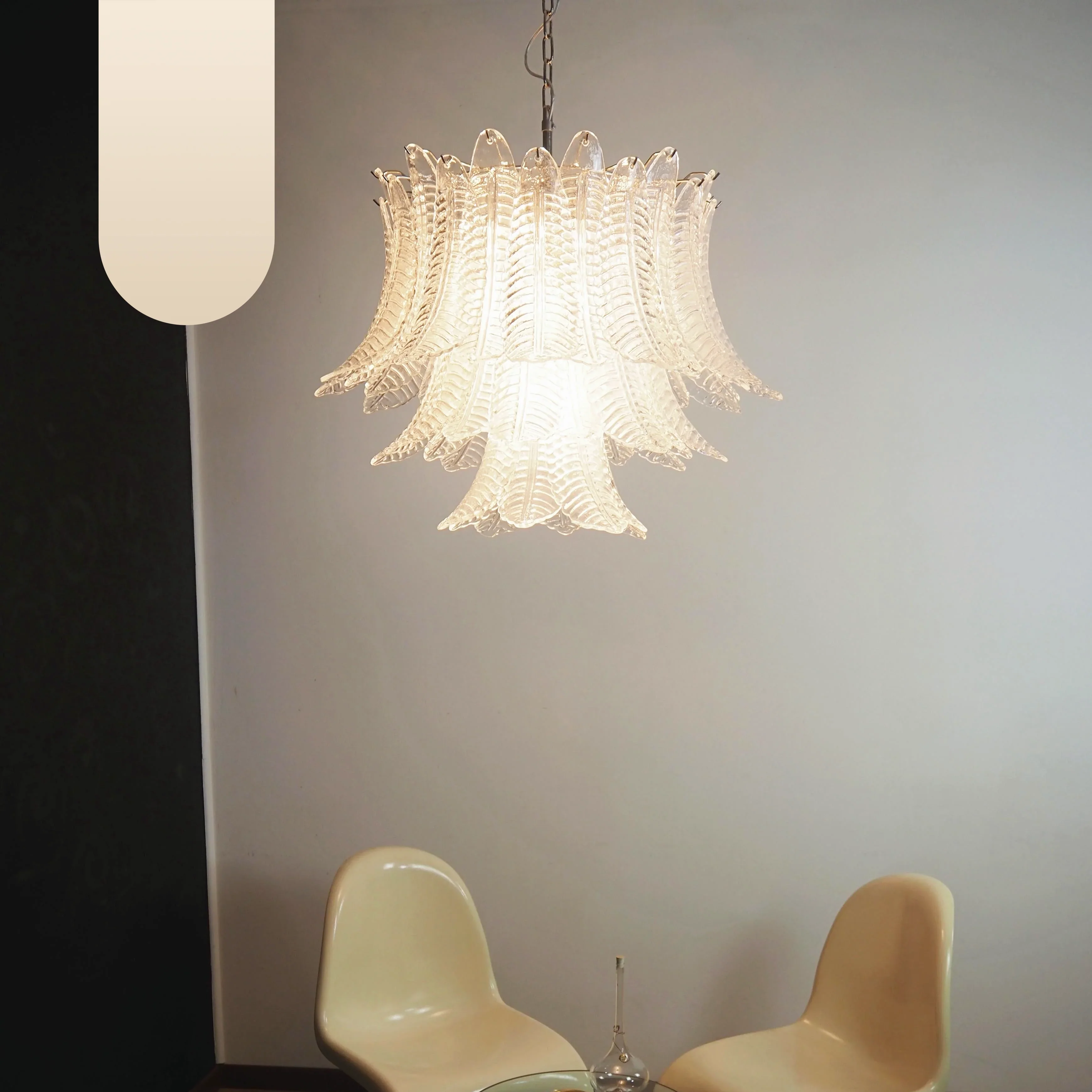 Murano Transparent Ferns Glass Chandelier - Image 12