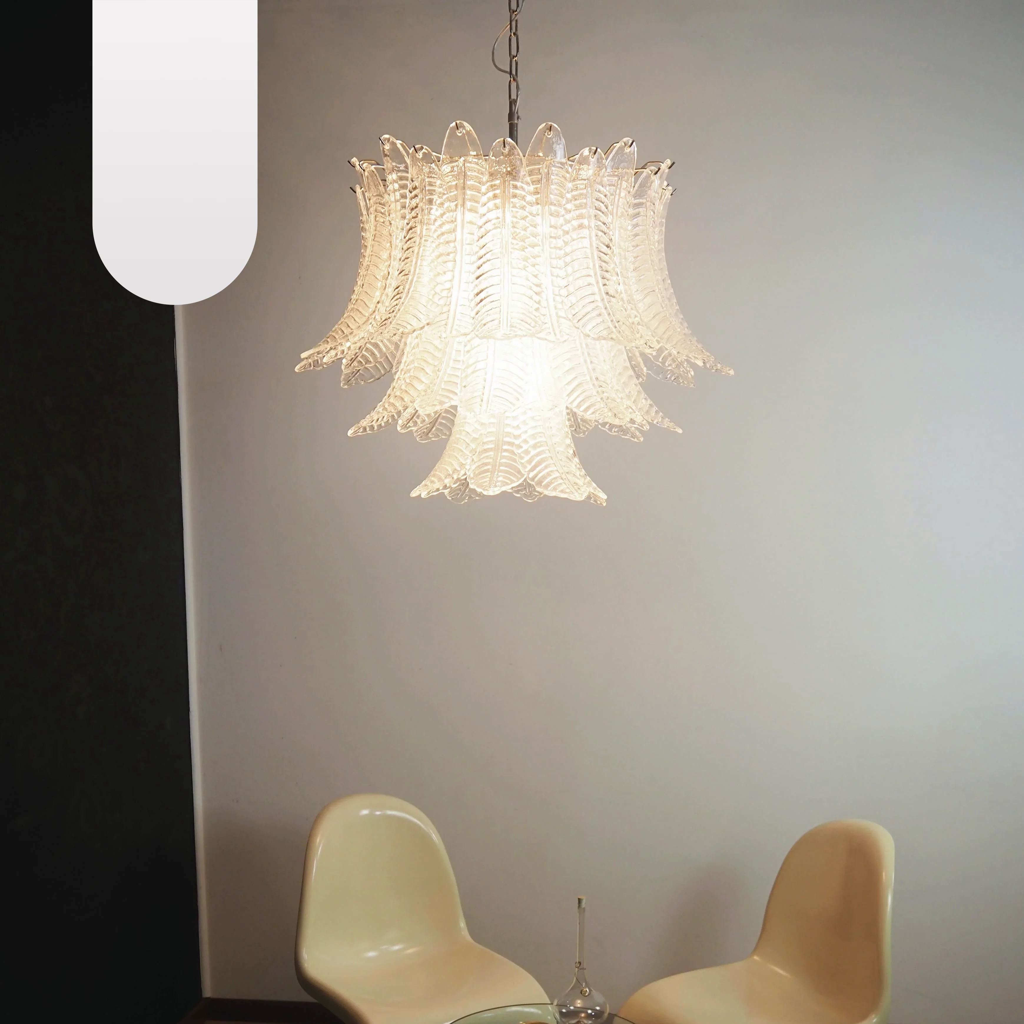 Murano Transparent Ferns Glass Chandelier - Image 13