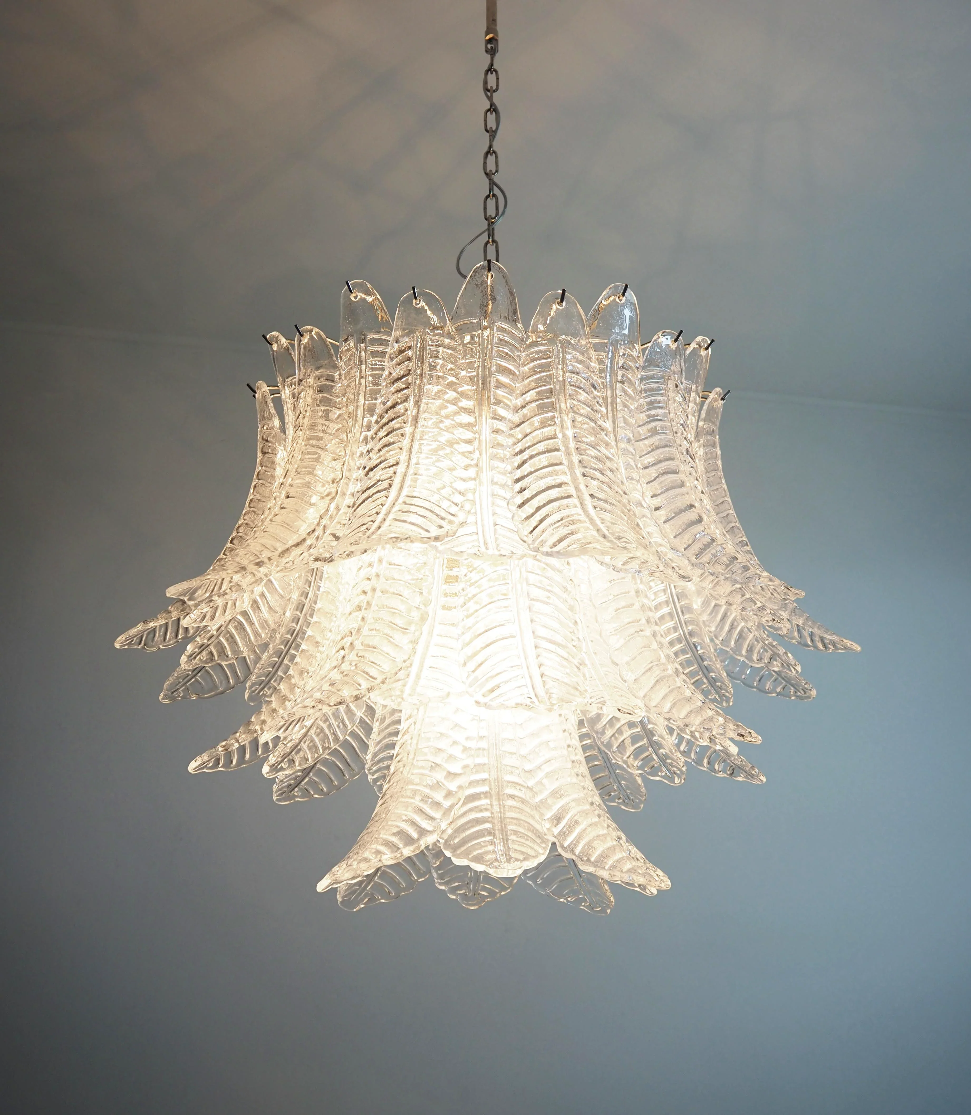 Murano Transparent Ferns Glass Chandelier - Image 9