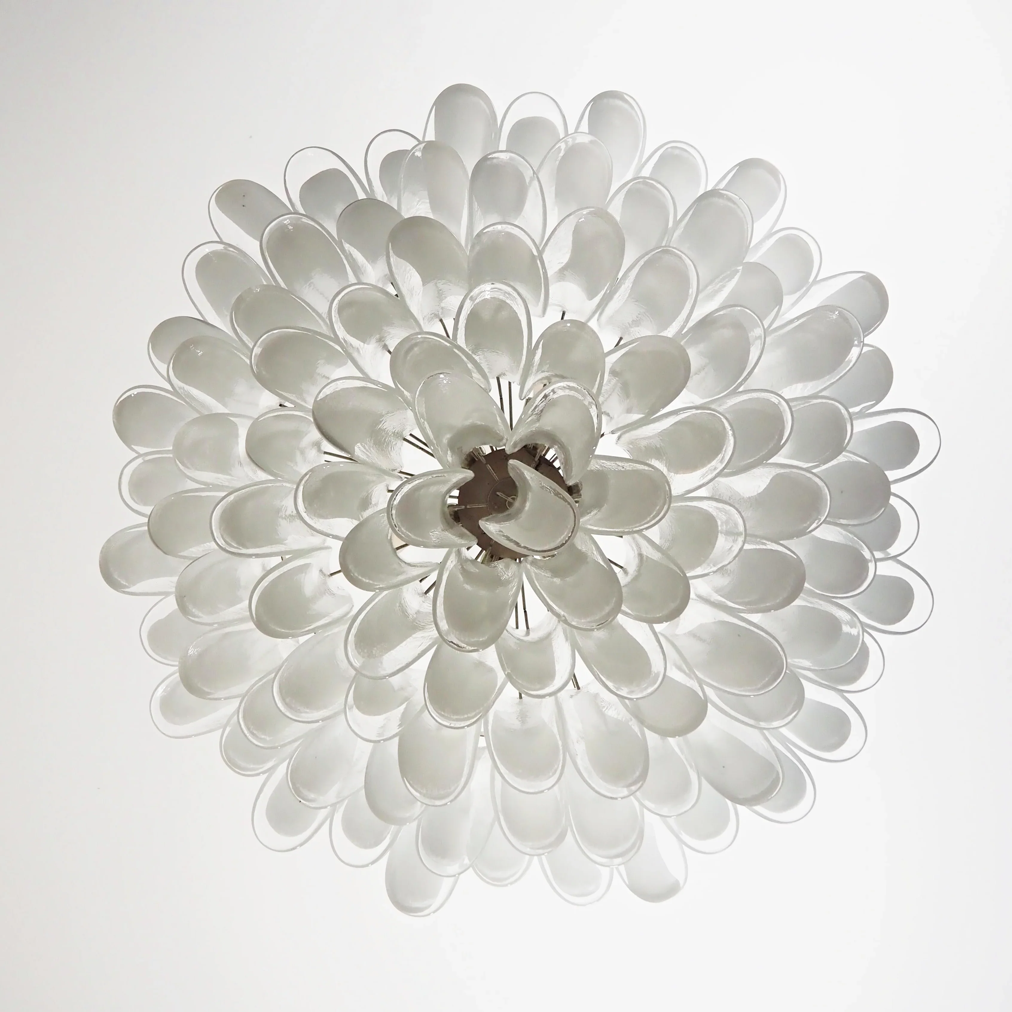 Murano Transparent Glass Petal Chandelier - Image 11