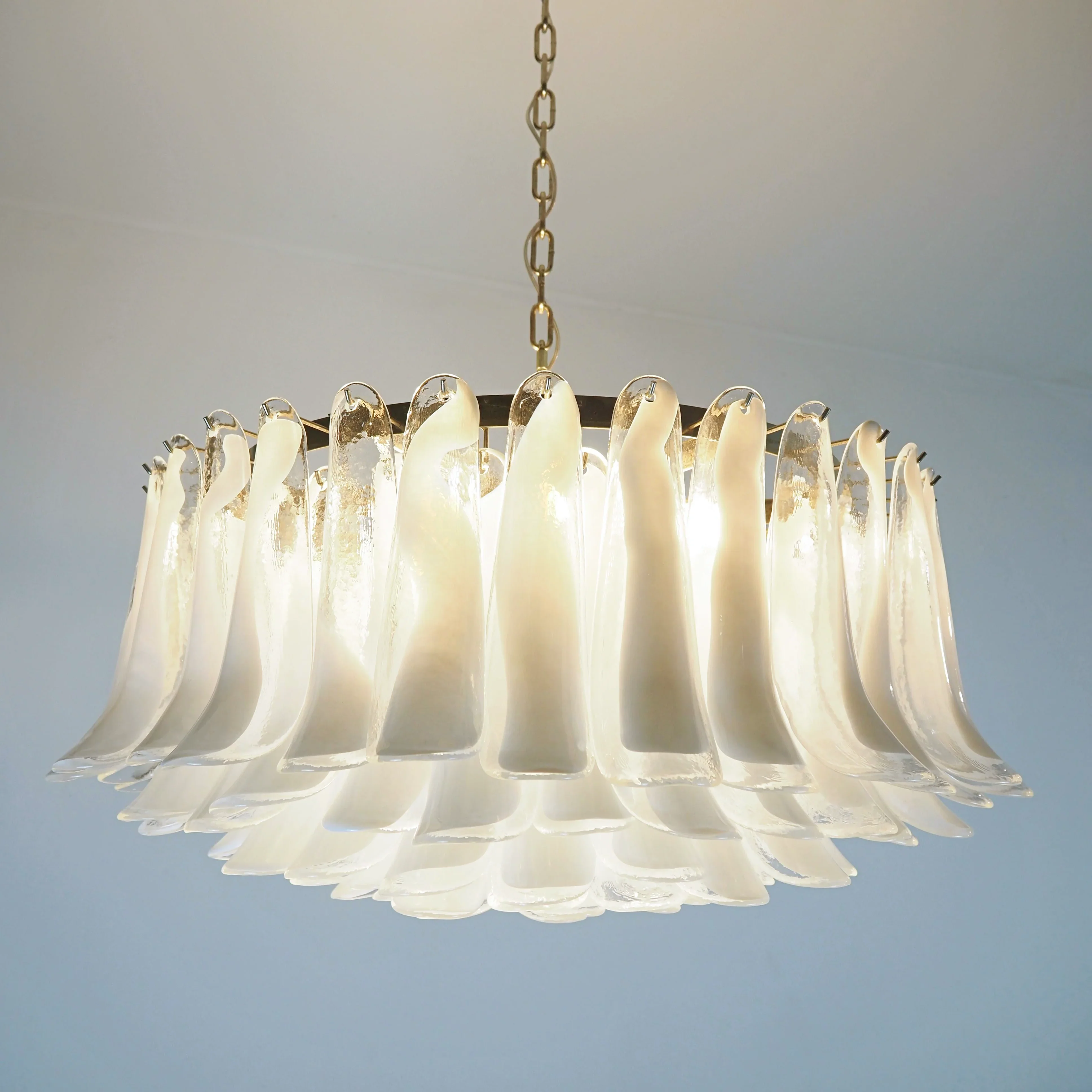 Murano Transparent Glass Petal Chandelier - Image 8
