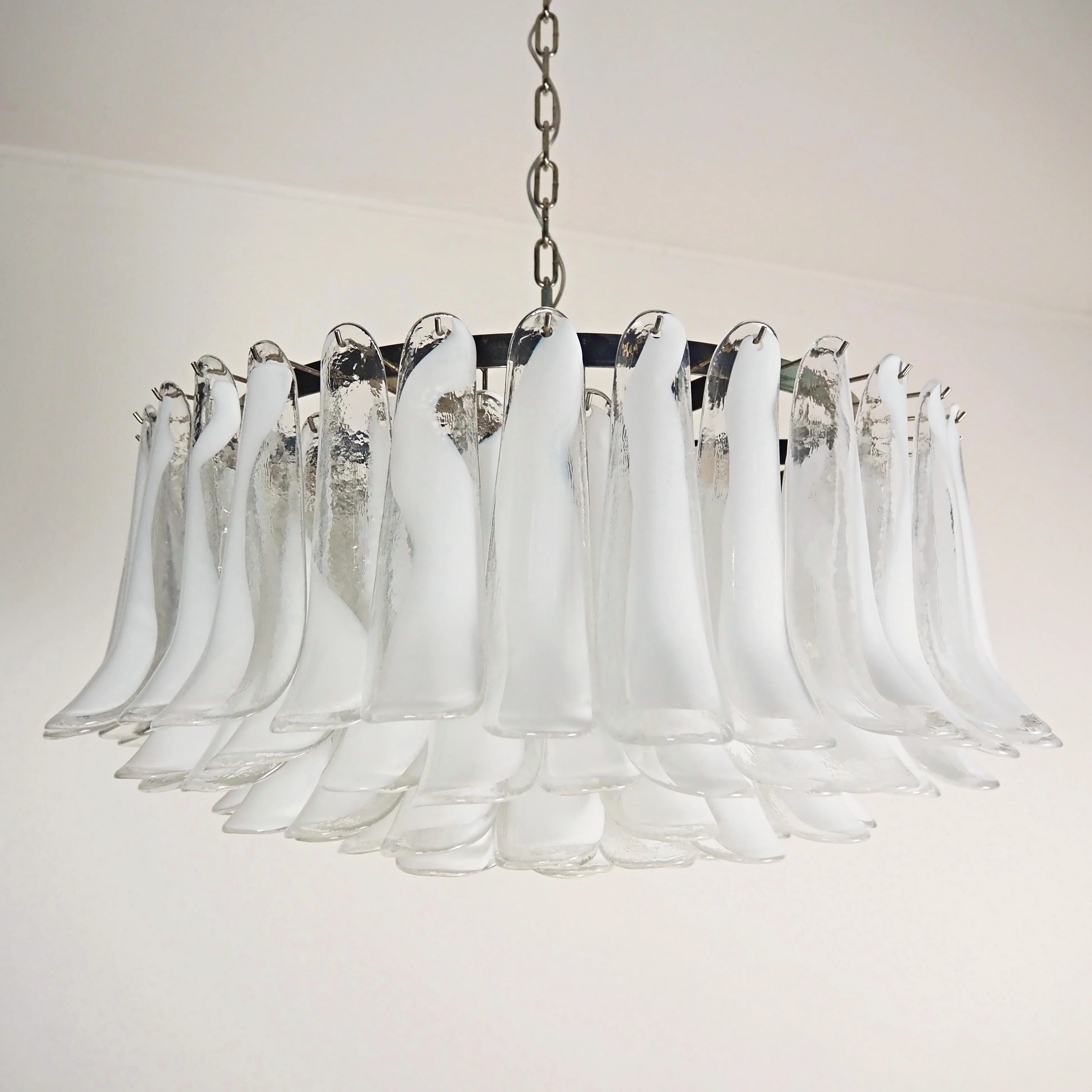 Murano Transparent Glass Petal Chandelier - Image 9