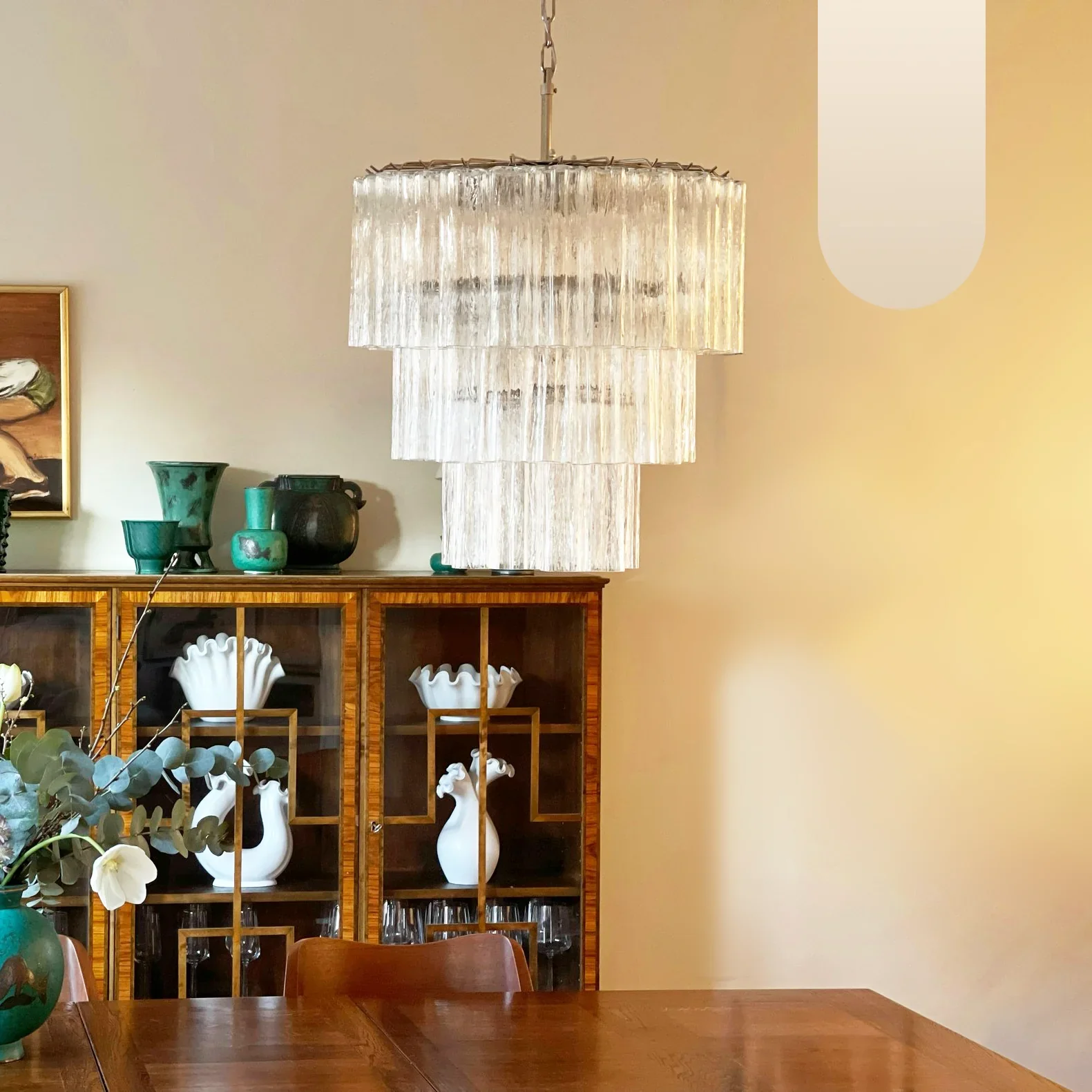 Murano Transparent Glass Tube Chandelier - Image 21
