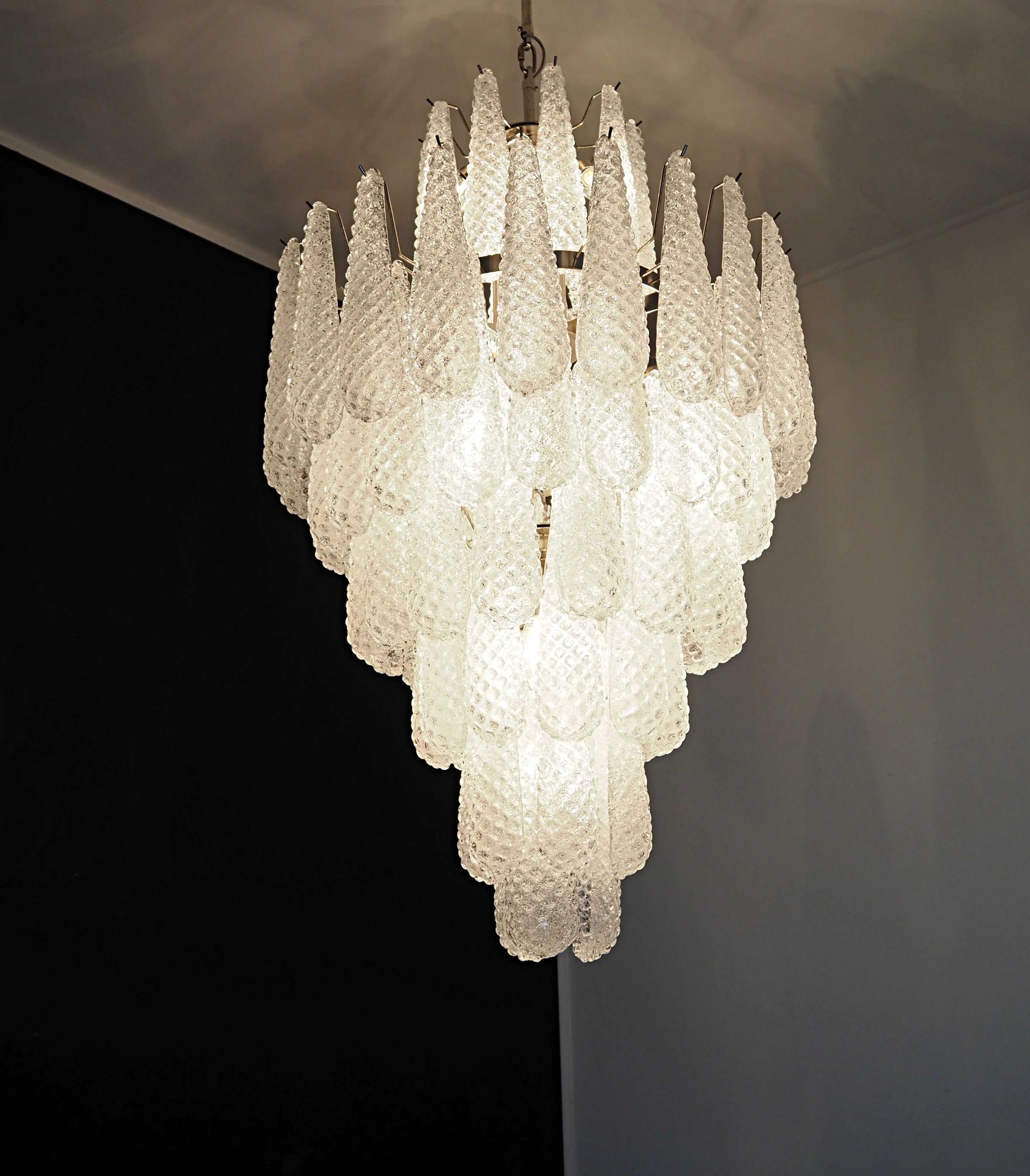 Murano Transparent Petals Glass Chandelier - Image 10
