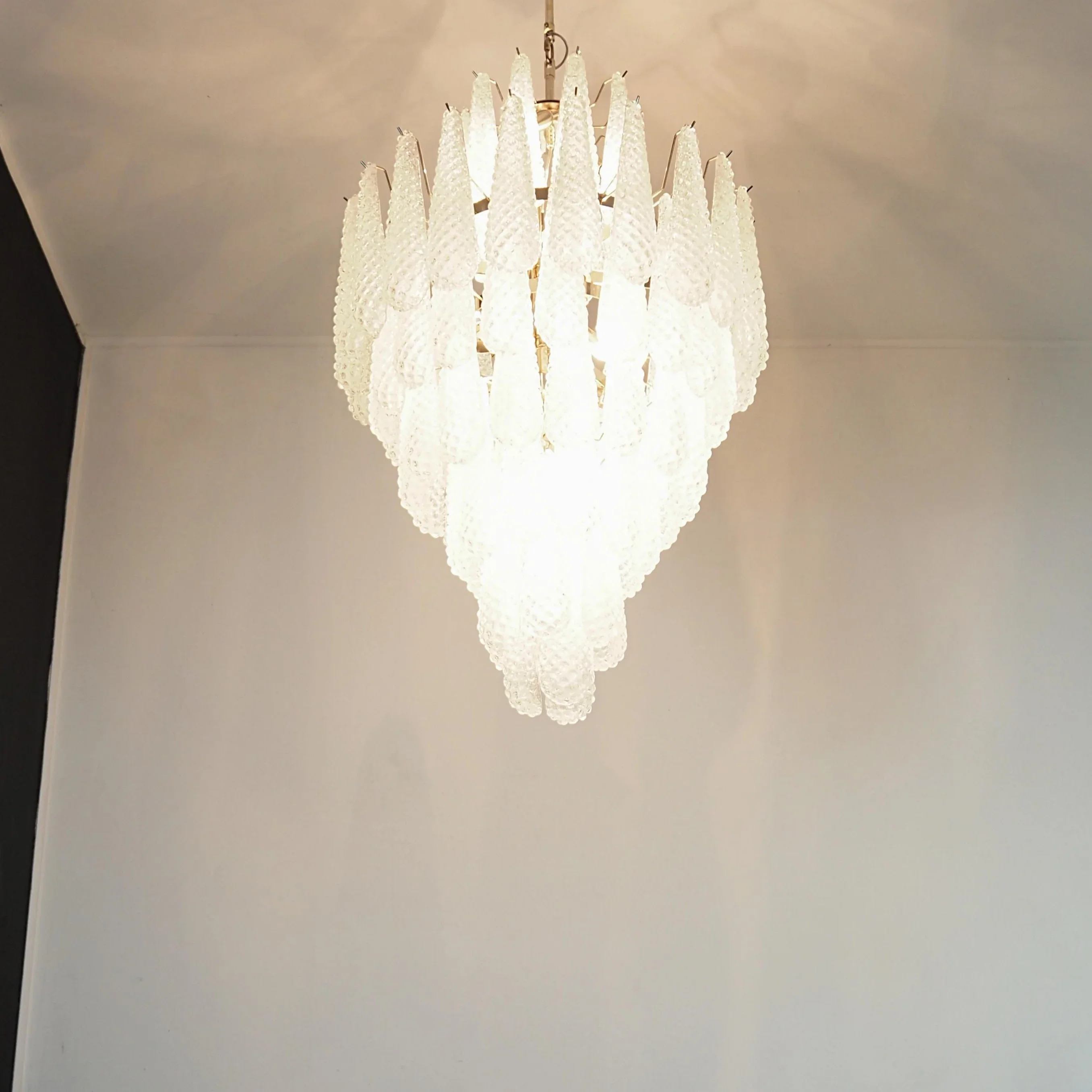 Murano Transparent Petals Glass Chandelier - Image 11