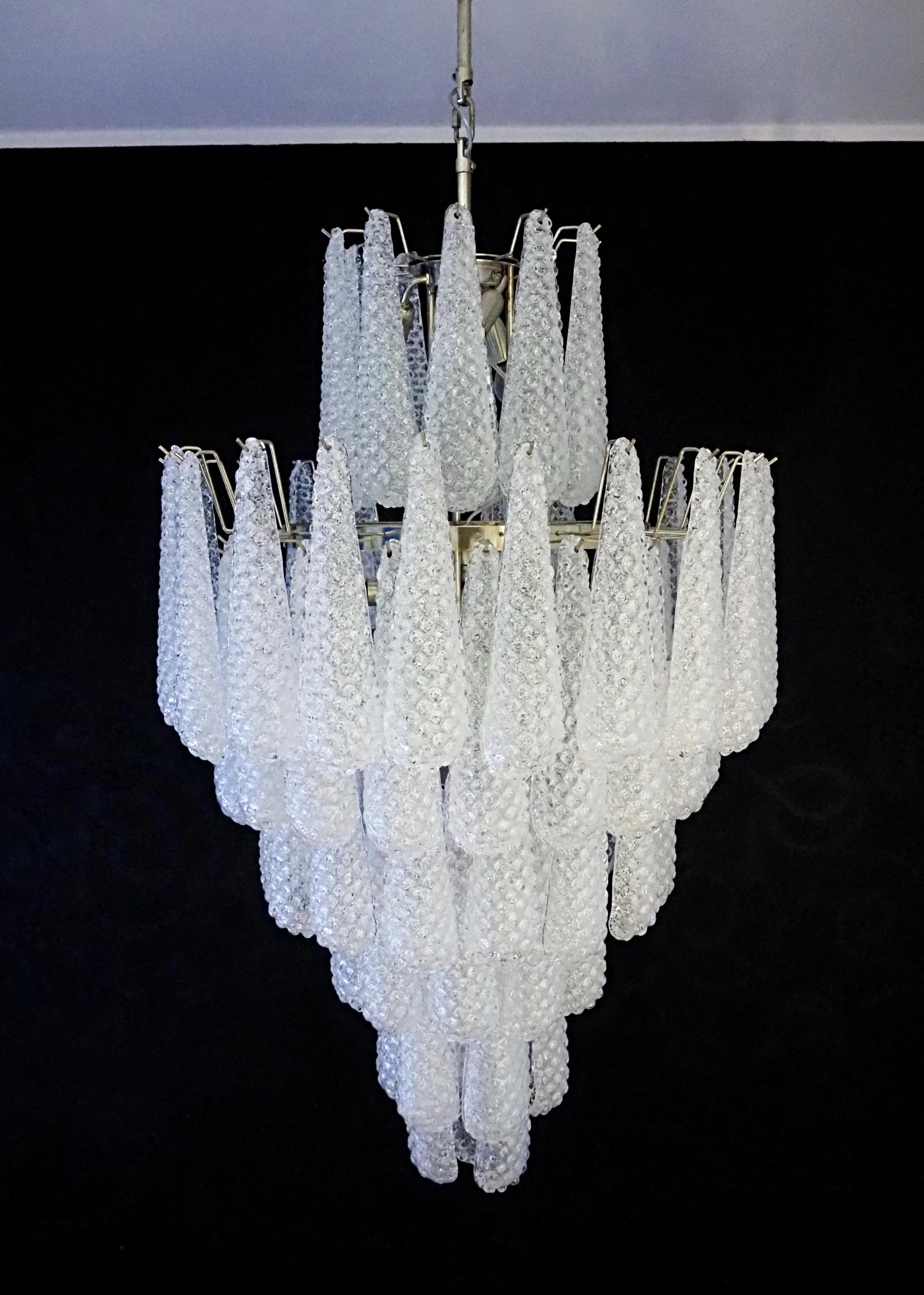 Murano Transparent Petals Glass Chandelier - Image 12