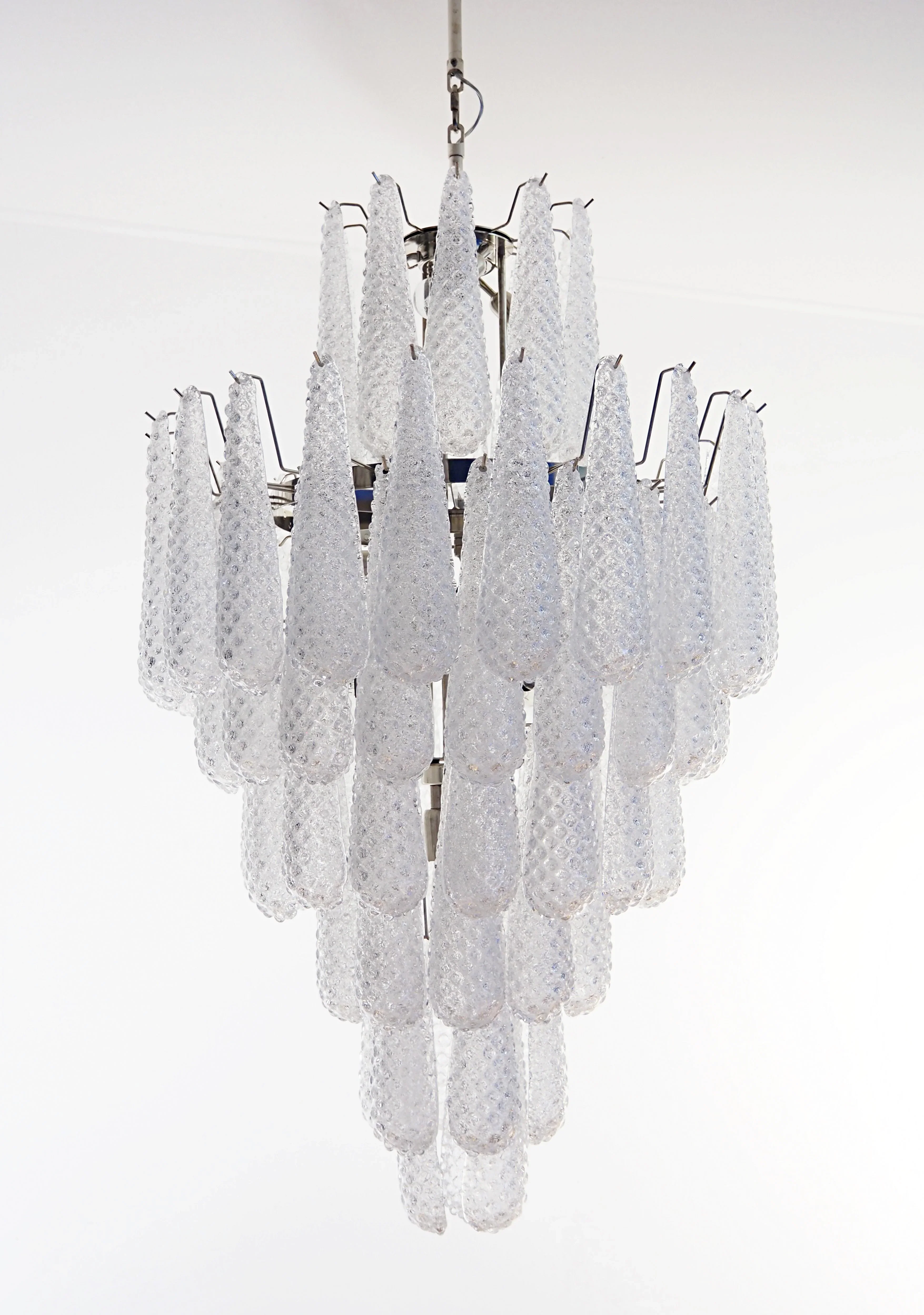 Murano Transparent Petals Glass Chandelier - Image 13