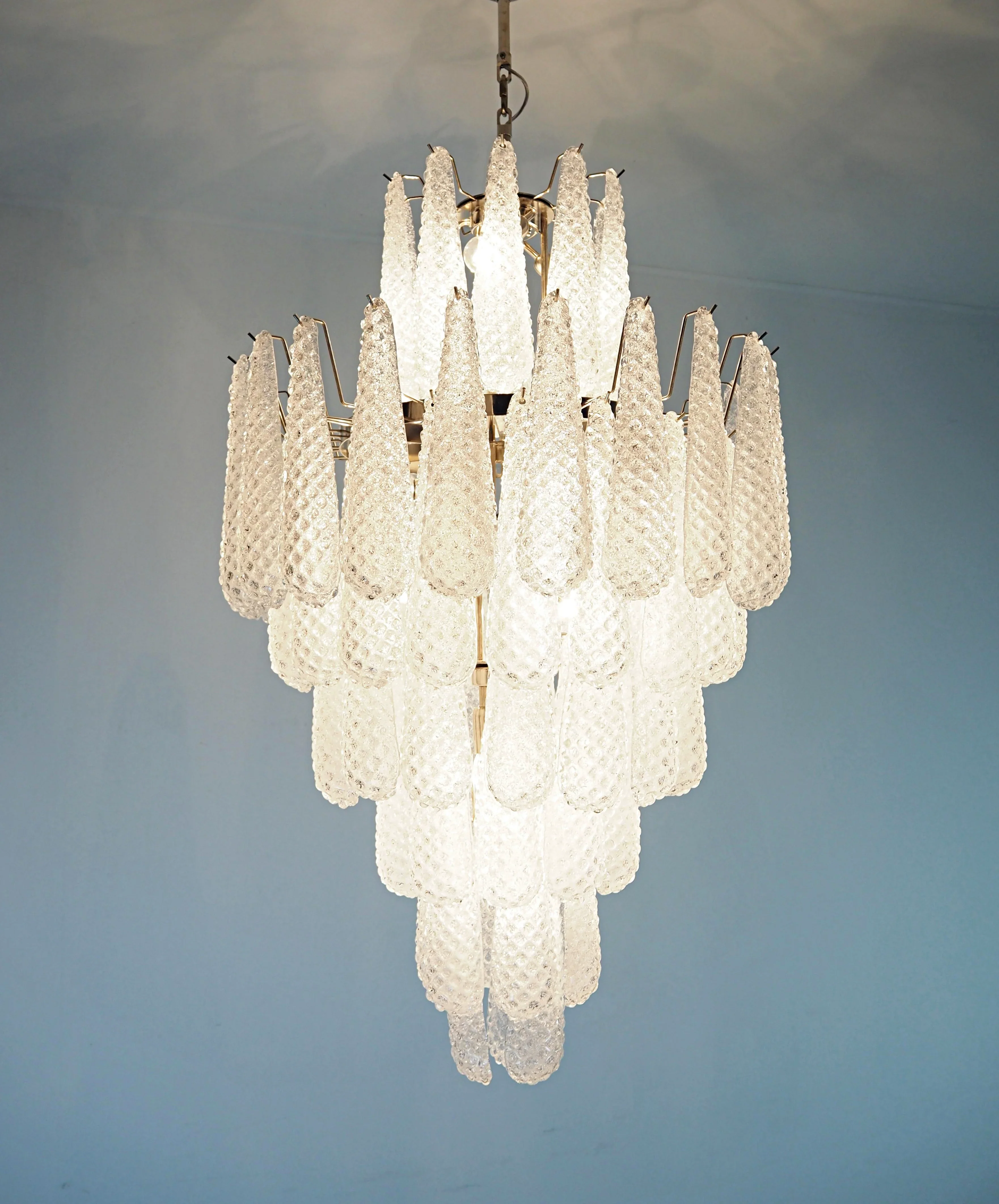 Murano Transparent Petals Glass Chandelier - Image 14