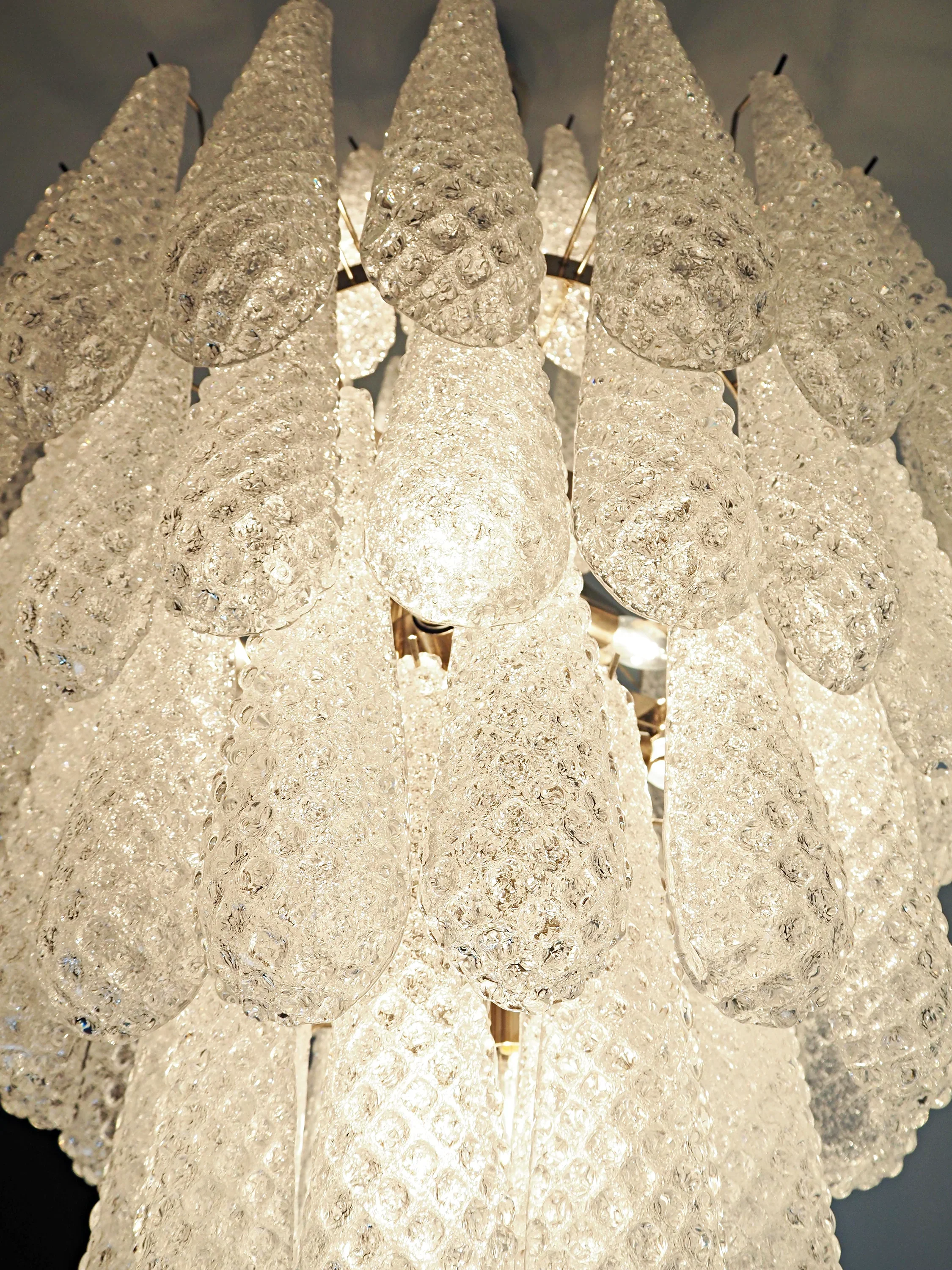 Murano Transparent Petals Glass Chandelier - Image 19