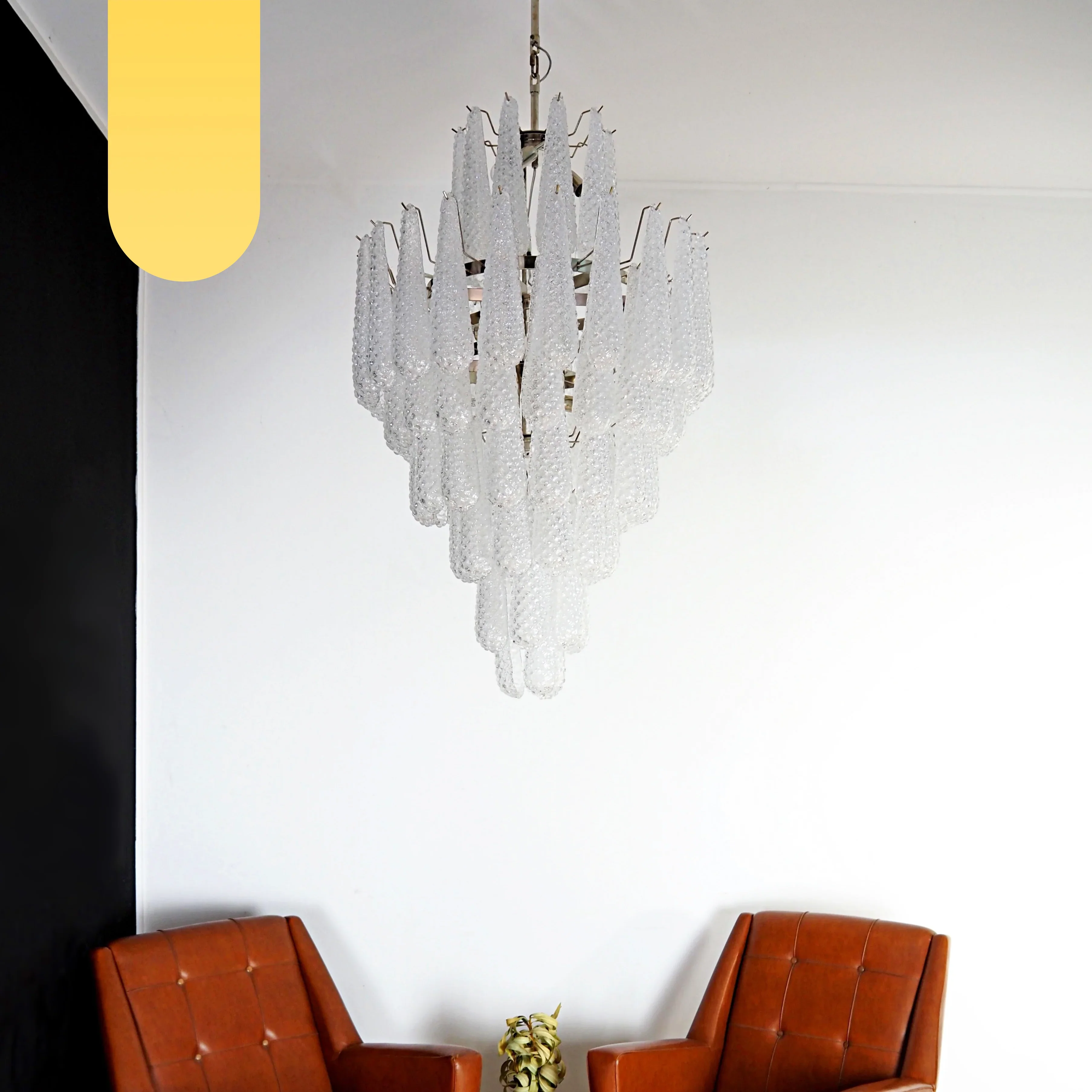 Murano Transparent Petals Glass Chandelier - Image 20