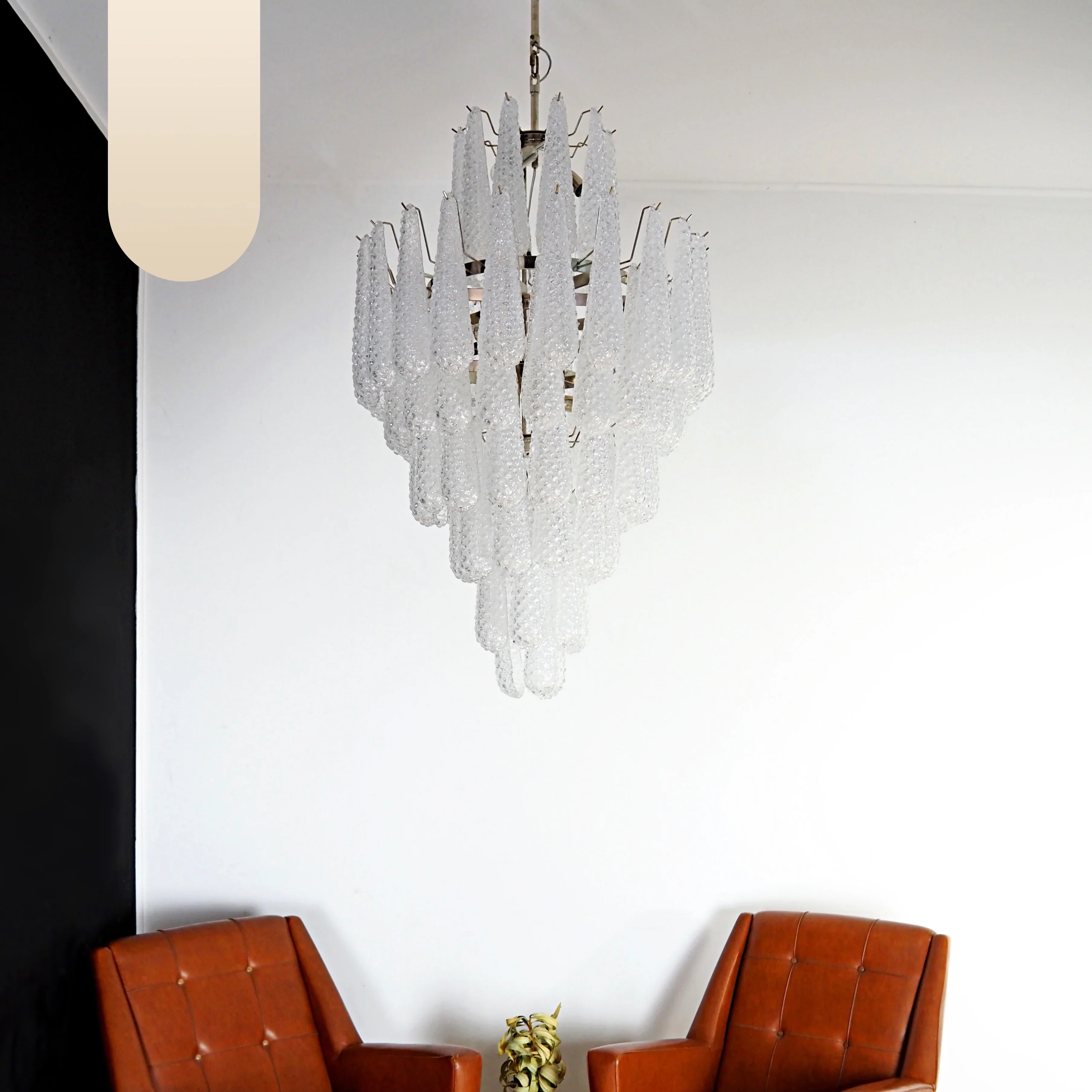 Murano Transparent Petals Glass Chandelier - Image 21