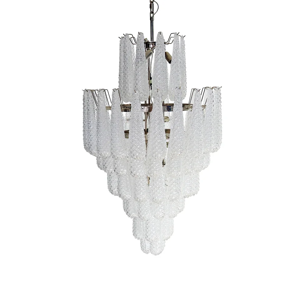Murano Transparent Petals Glass Chandelier - Image 23
