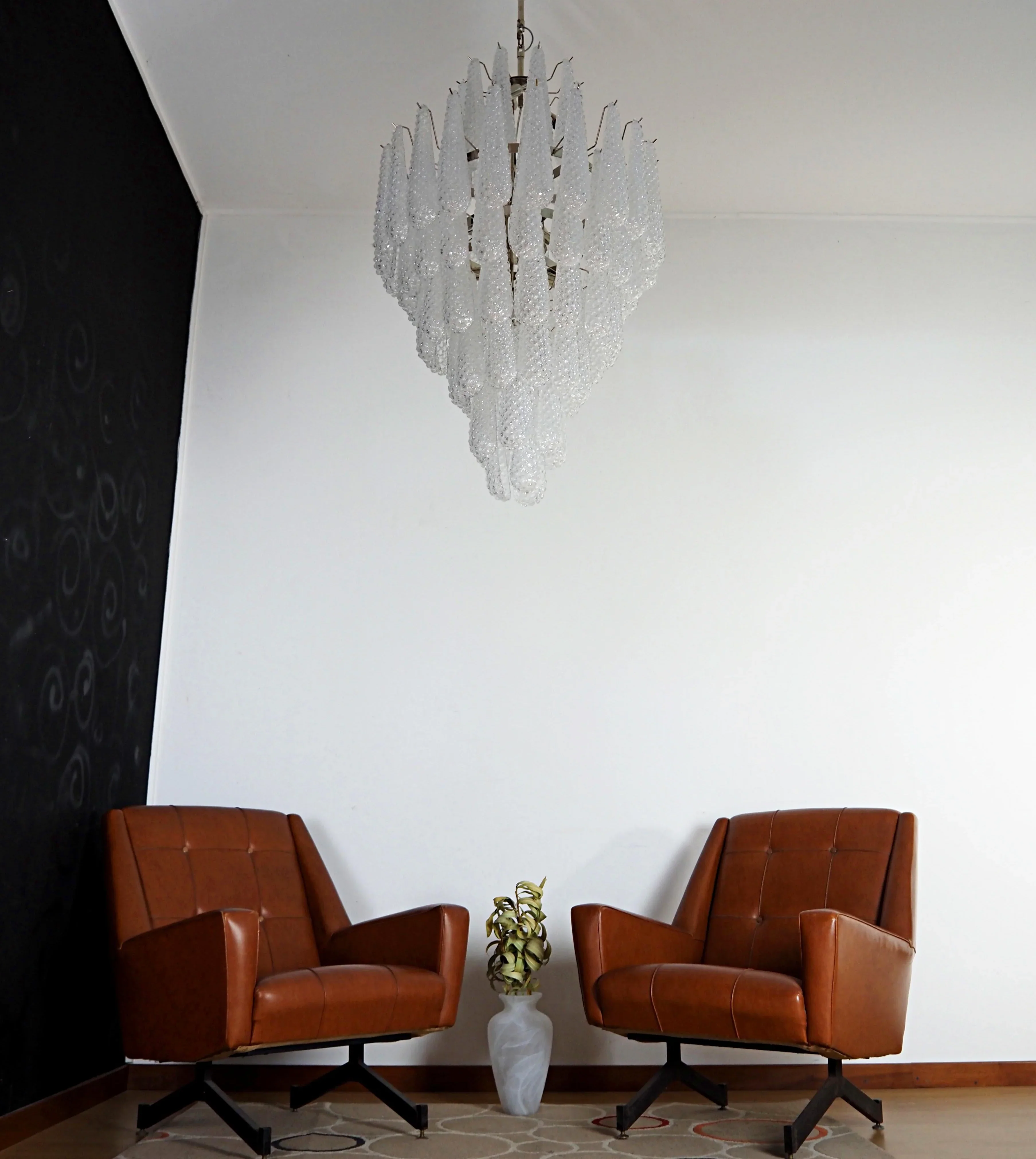 Murano Transparent Petals Glass Chandelier - Image 5