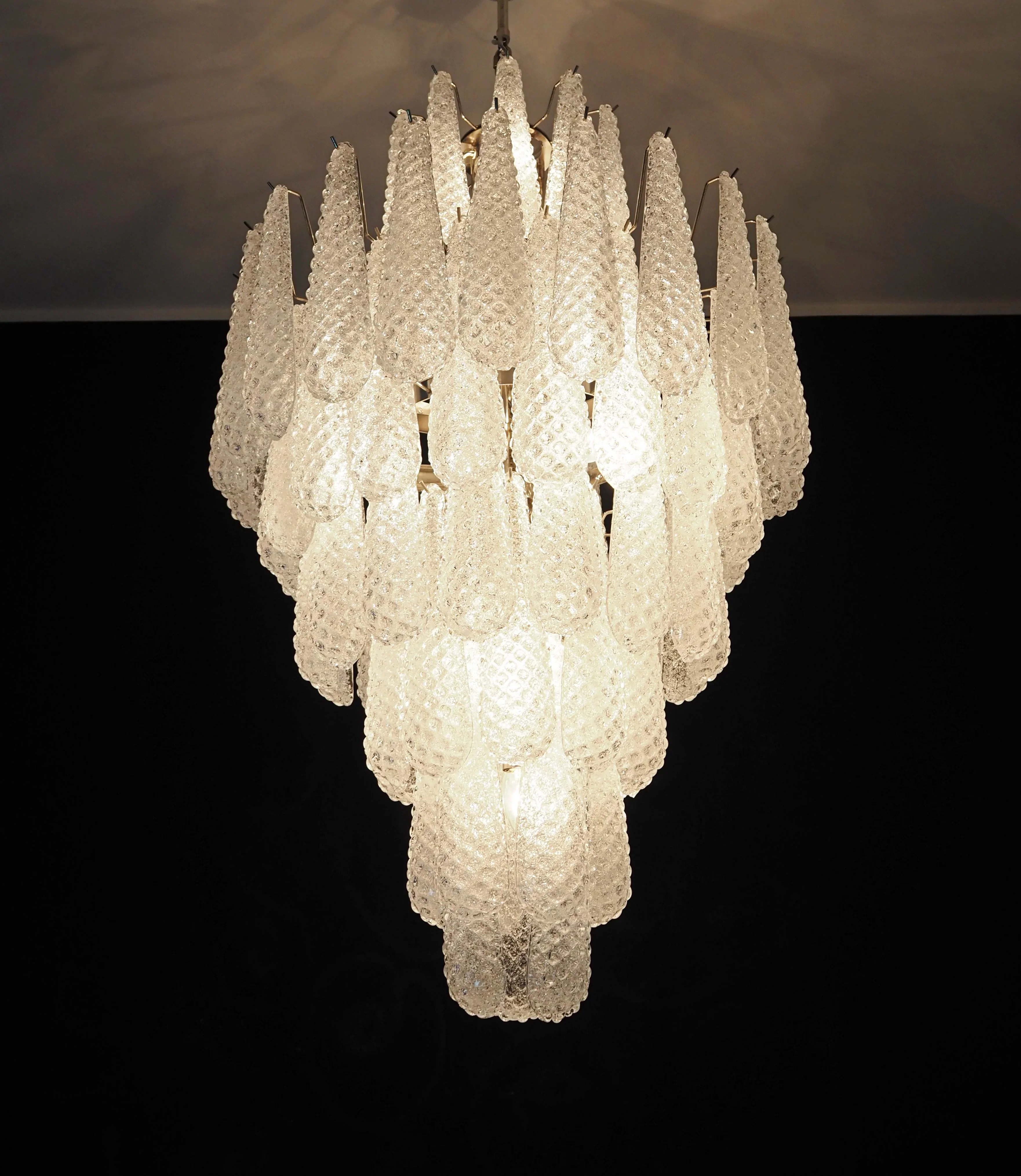 Murano Transparent Petals Glass Chandelier - Image 7