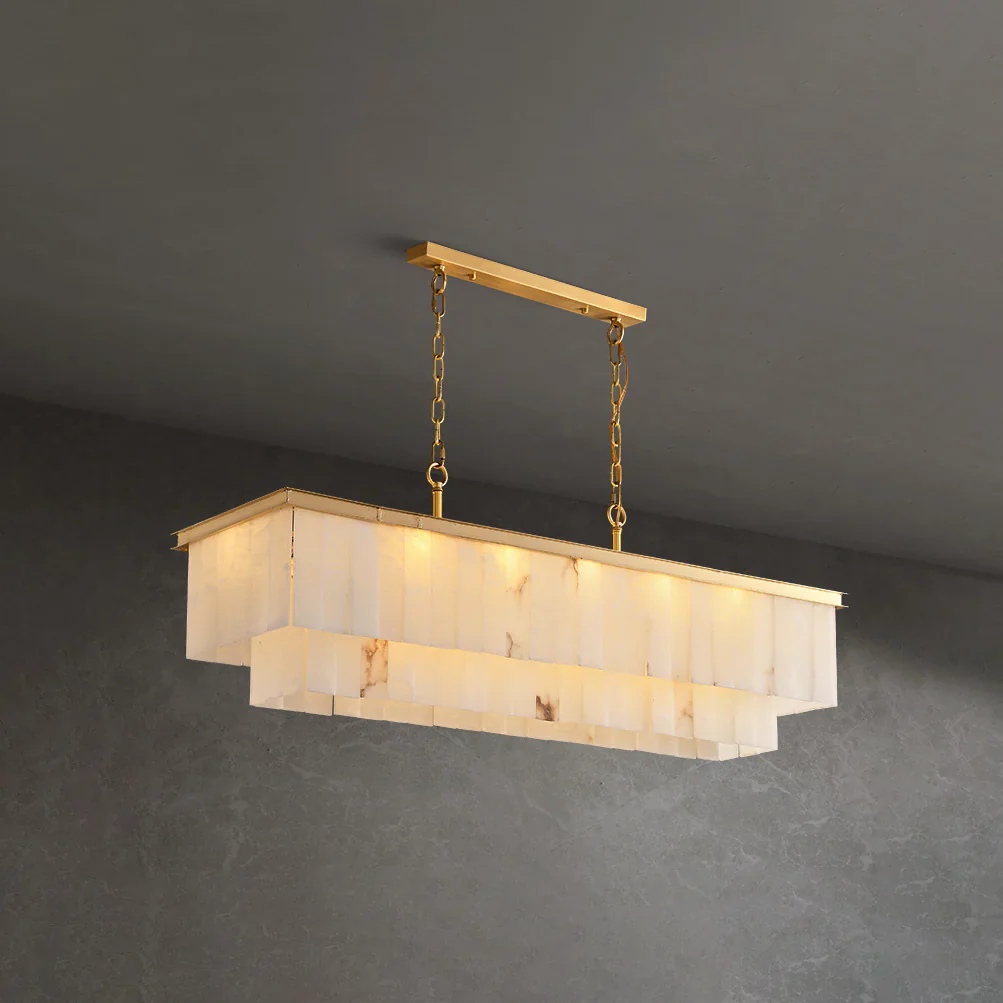 Natural Alabaster Dining Room Chandelier - Image 10