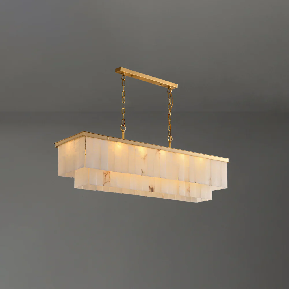 Natural Alabaster Dining Room Chandelier - Image 9